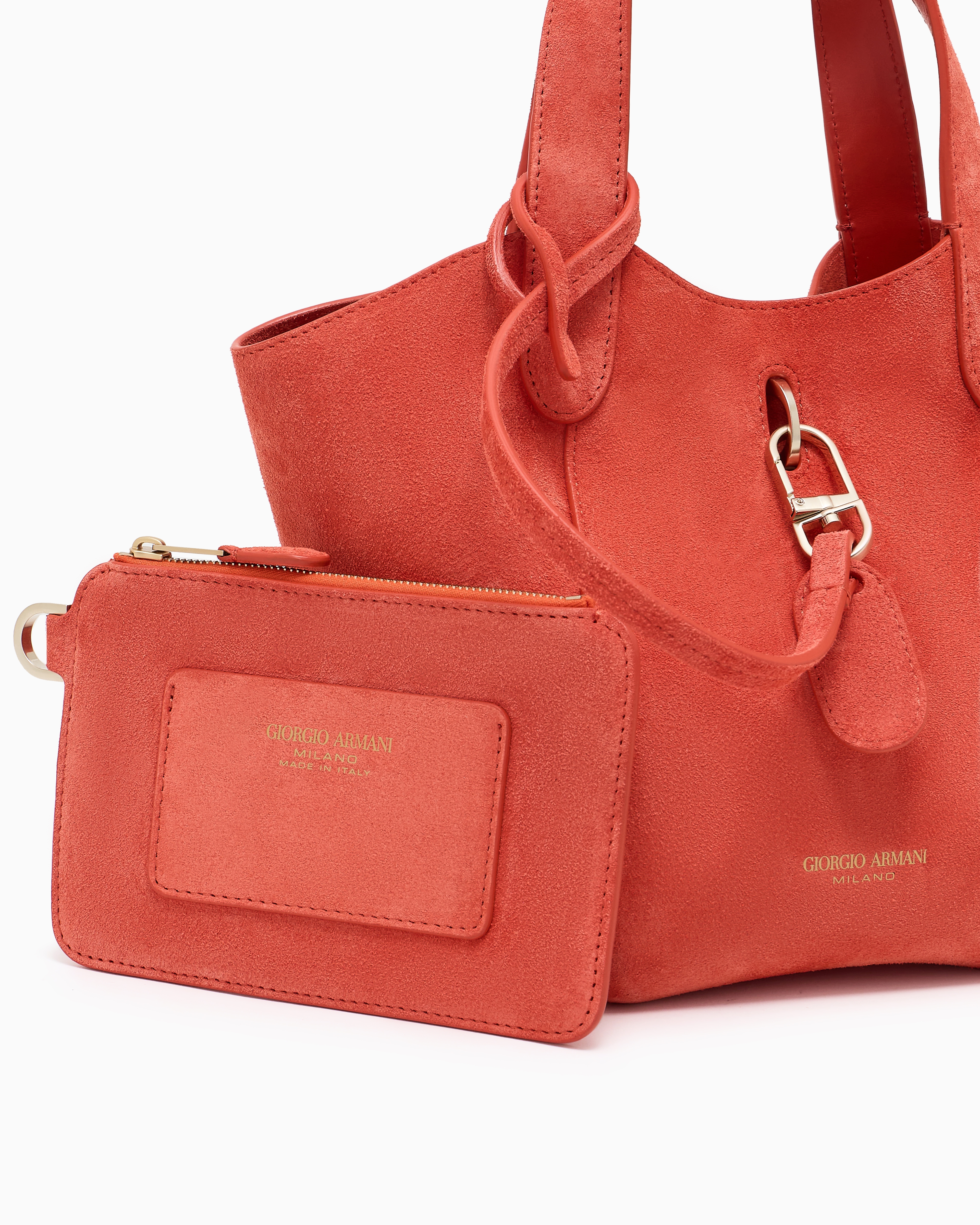 ハンドバッグ GIORGIO ARMANI Woman Handbag Orange GW000820AF14186 U5027 Small suede handbag | Giorgio Armani