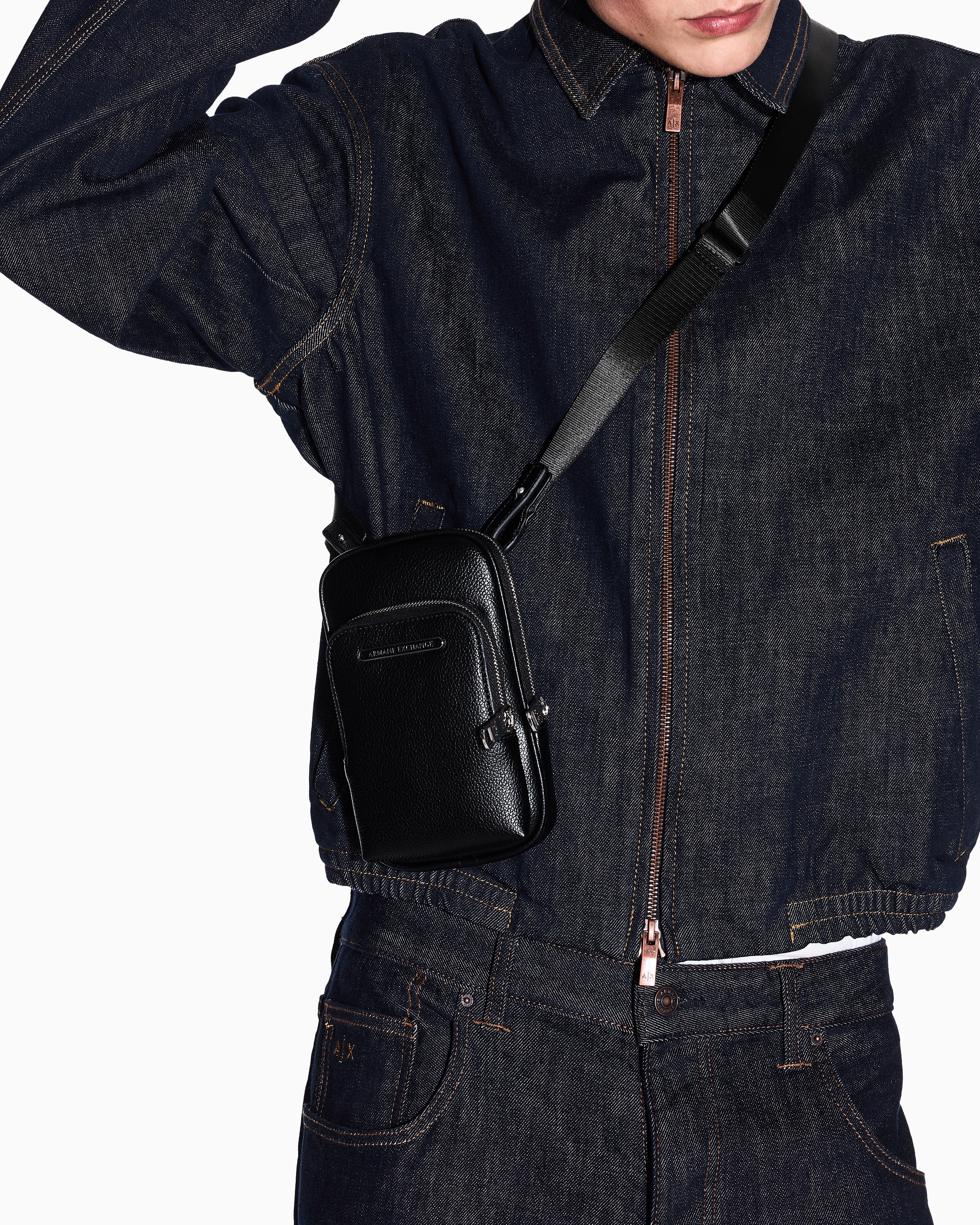 Armani Exchange - Crossbody phone holder, Man, Black, Size: TU