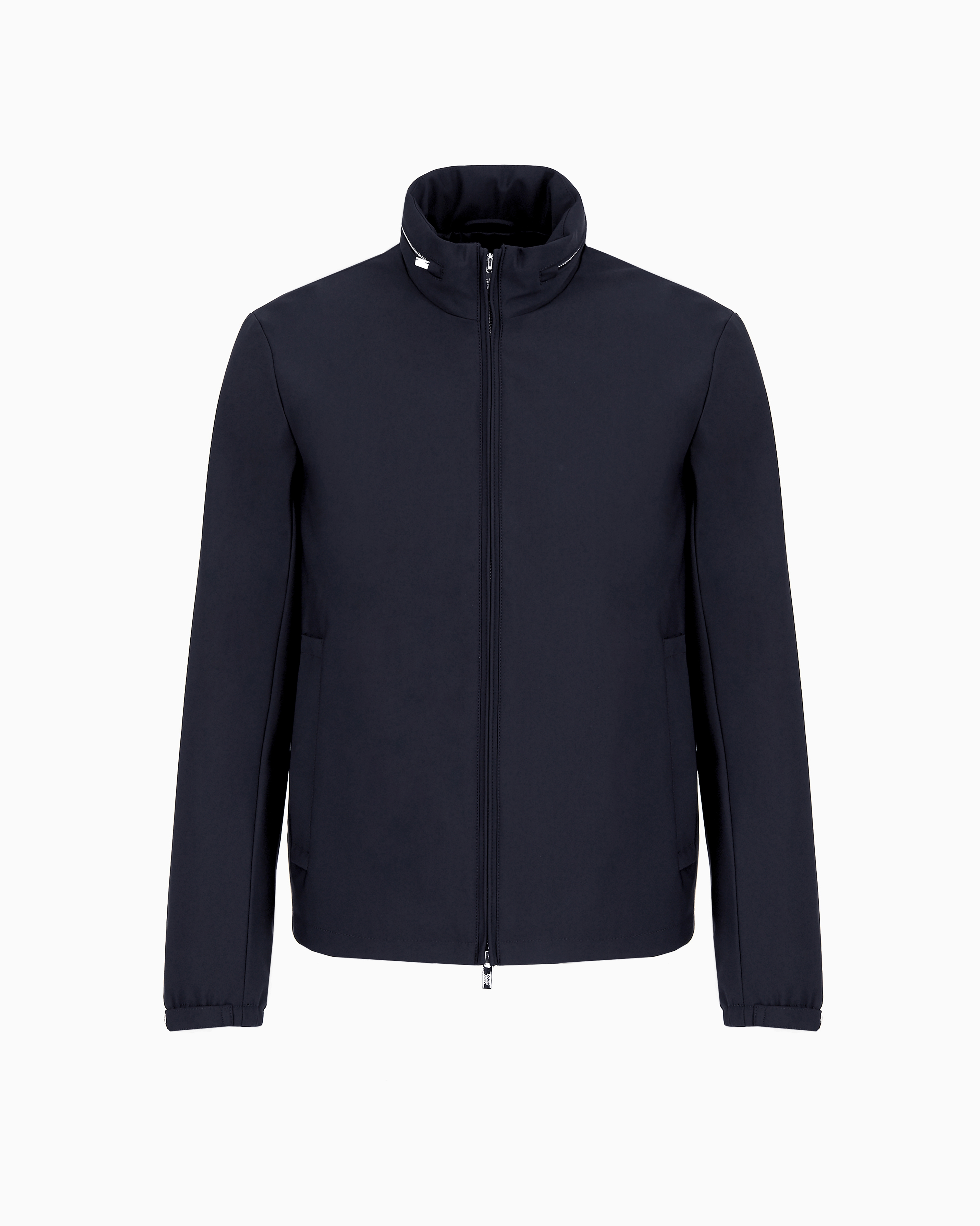 Emporio Armani - Full-zip nylon blouson with stowaway hood, Man, Navy Blue, Size: