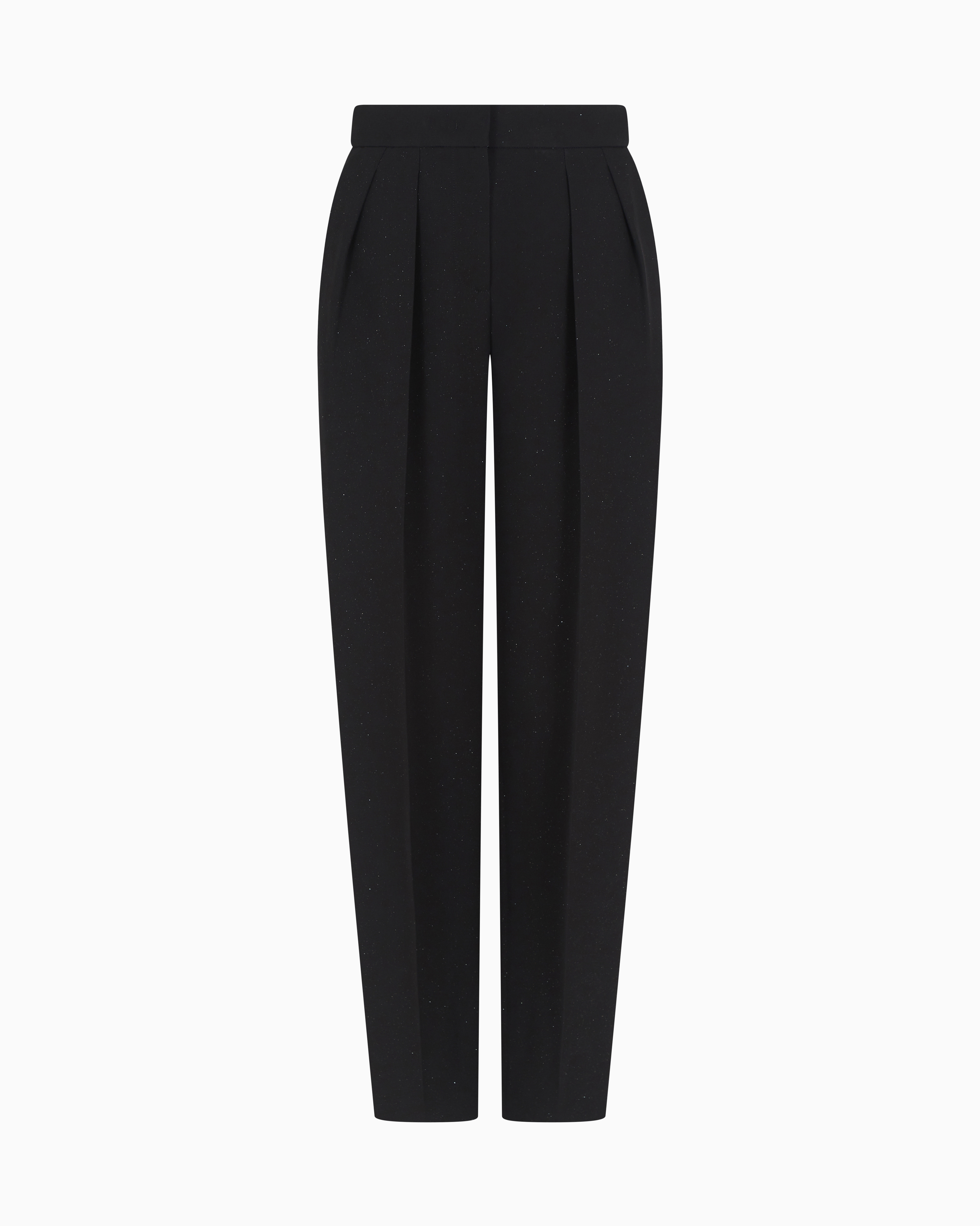 Giorgio Armani Double-sided Silk-satin Two-pleat Trousers In Black