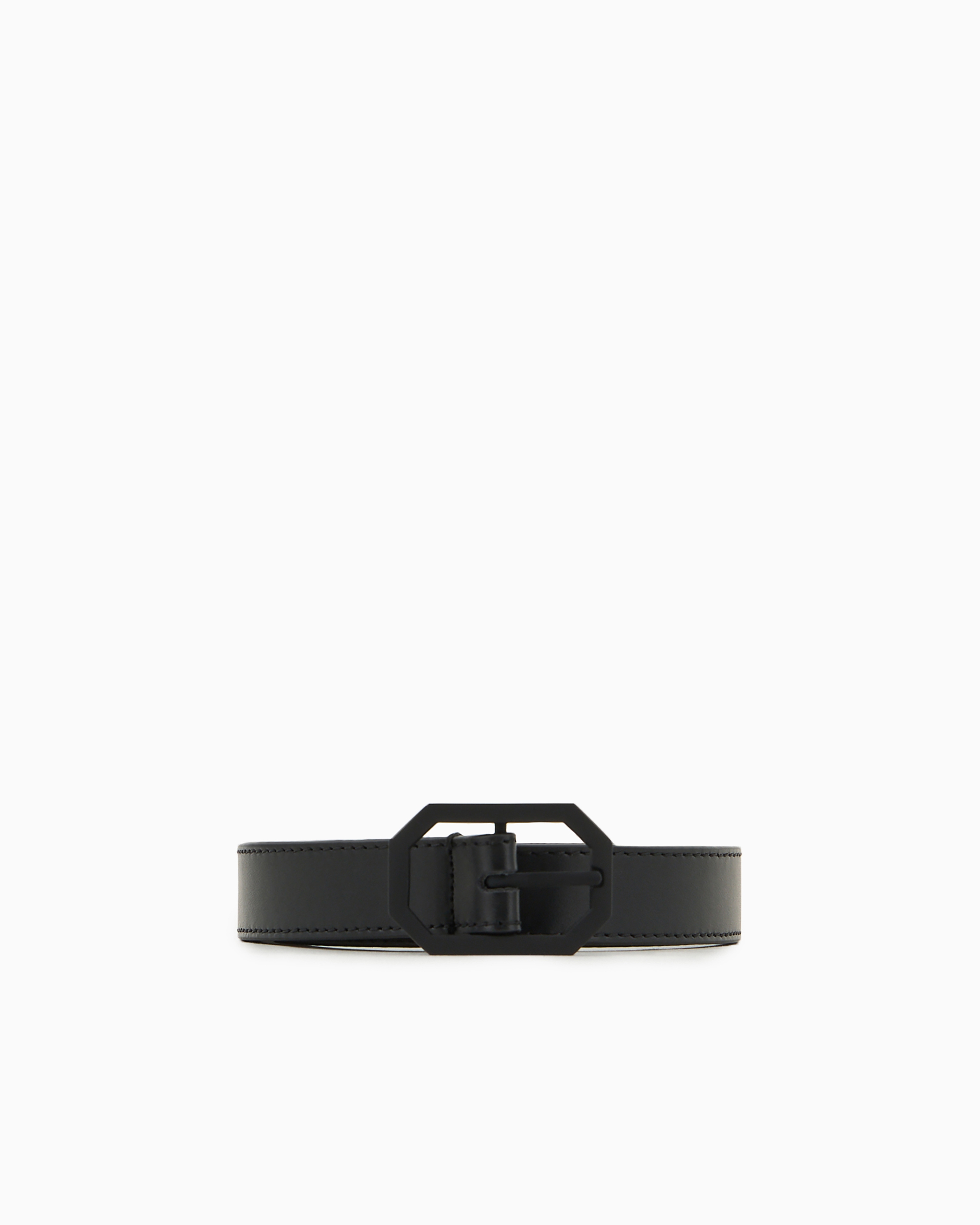 Emporio Armani - Smooth leather belt, Woman, Black, Size: