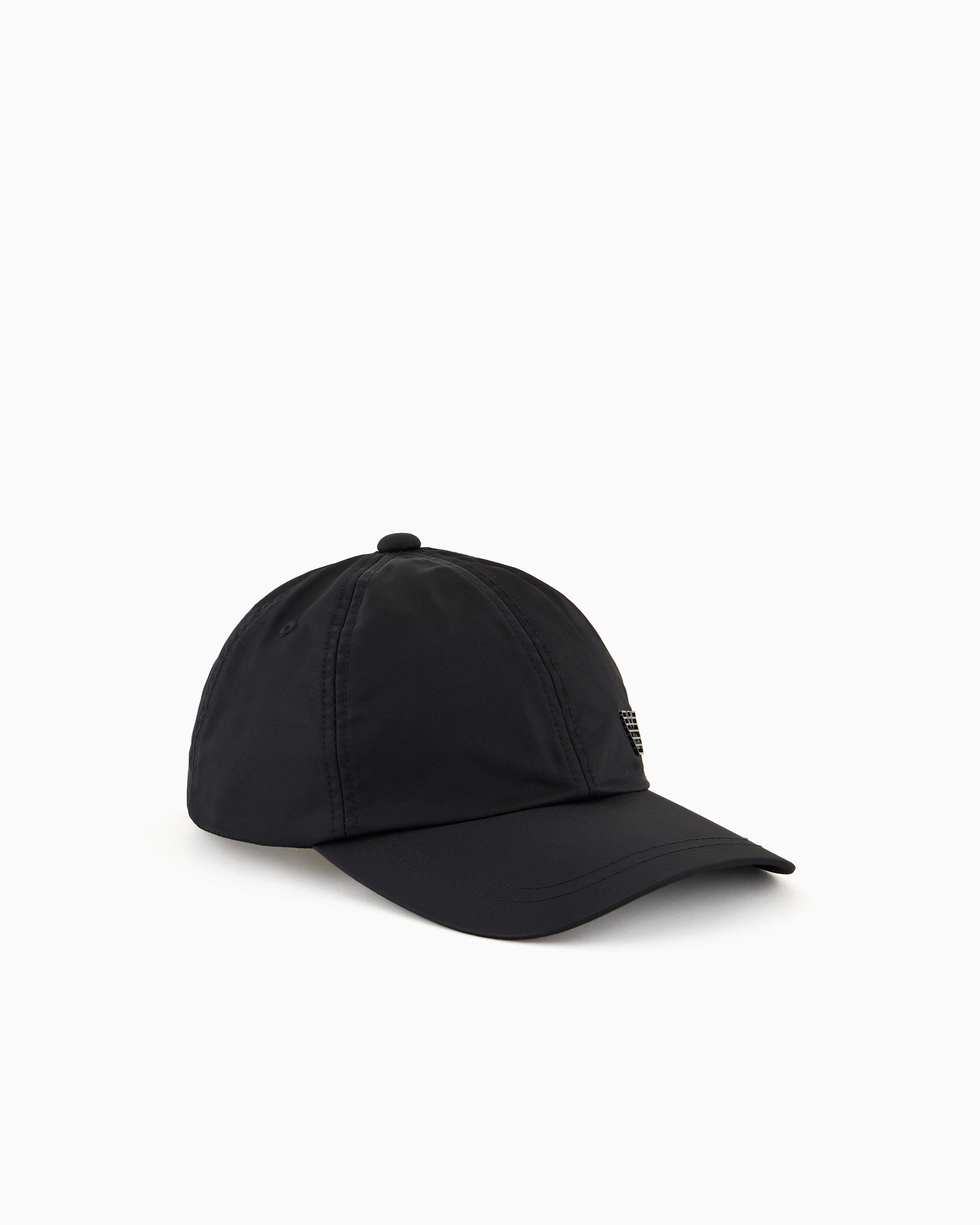 Emporio Armani - Nylon baseball cap with eagle plate, Man, Black, Size: TU