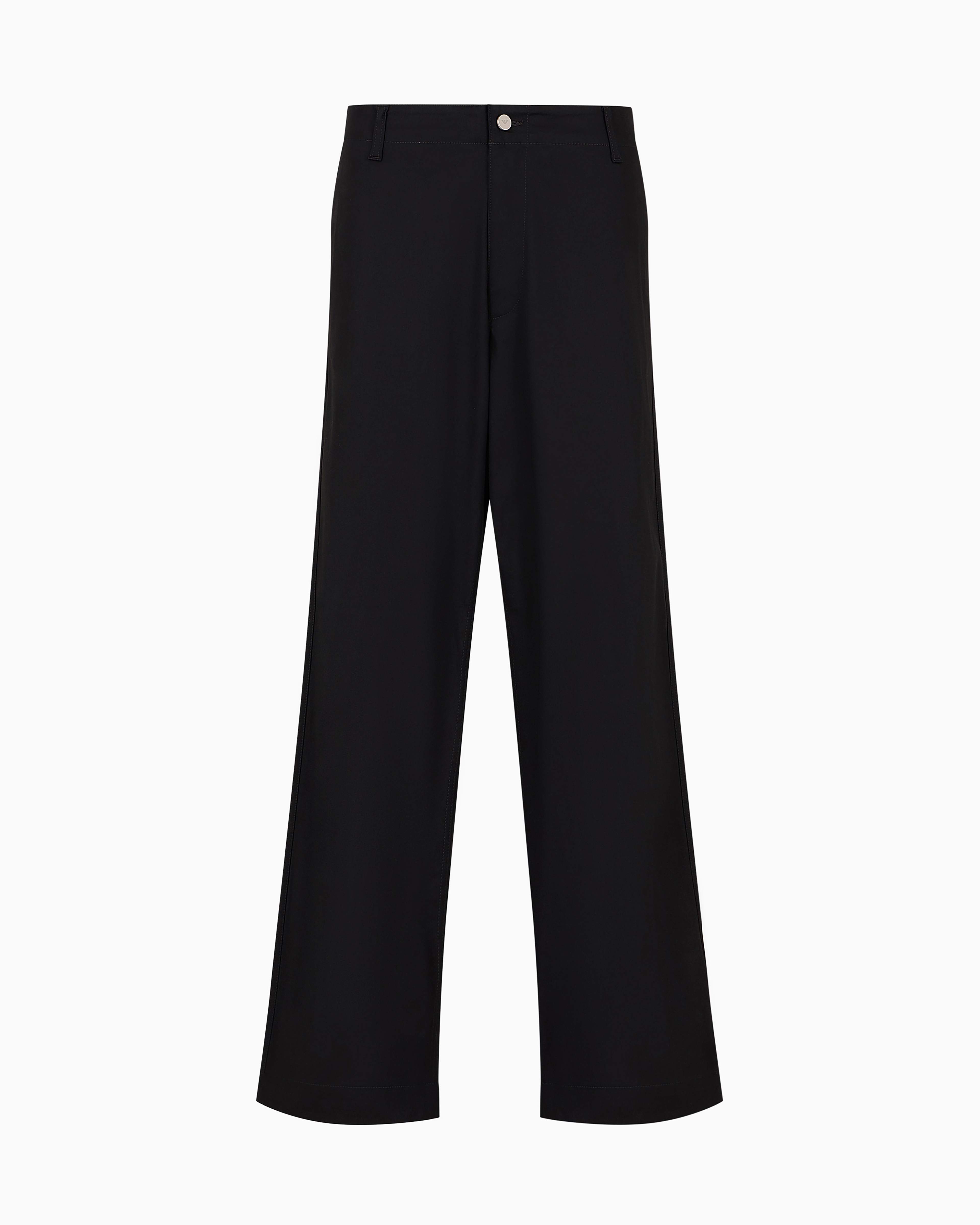 Emporio Armani - ASV organic gabardine chinos, Man, Black, Size: