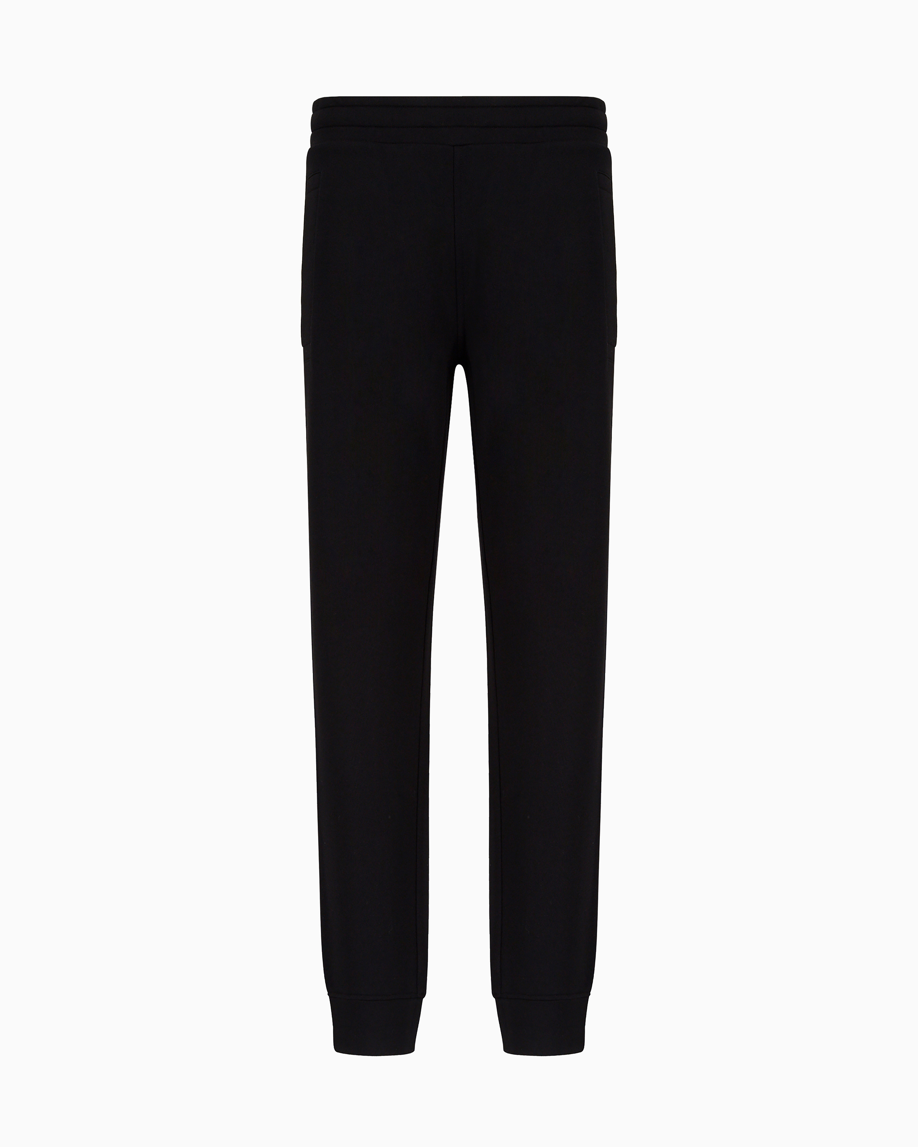 Emporio Armani - Modal-blend jersey-fleece joggers, Man, Black, Size: