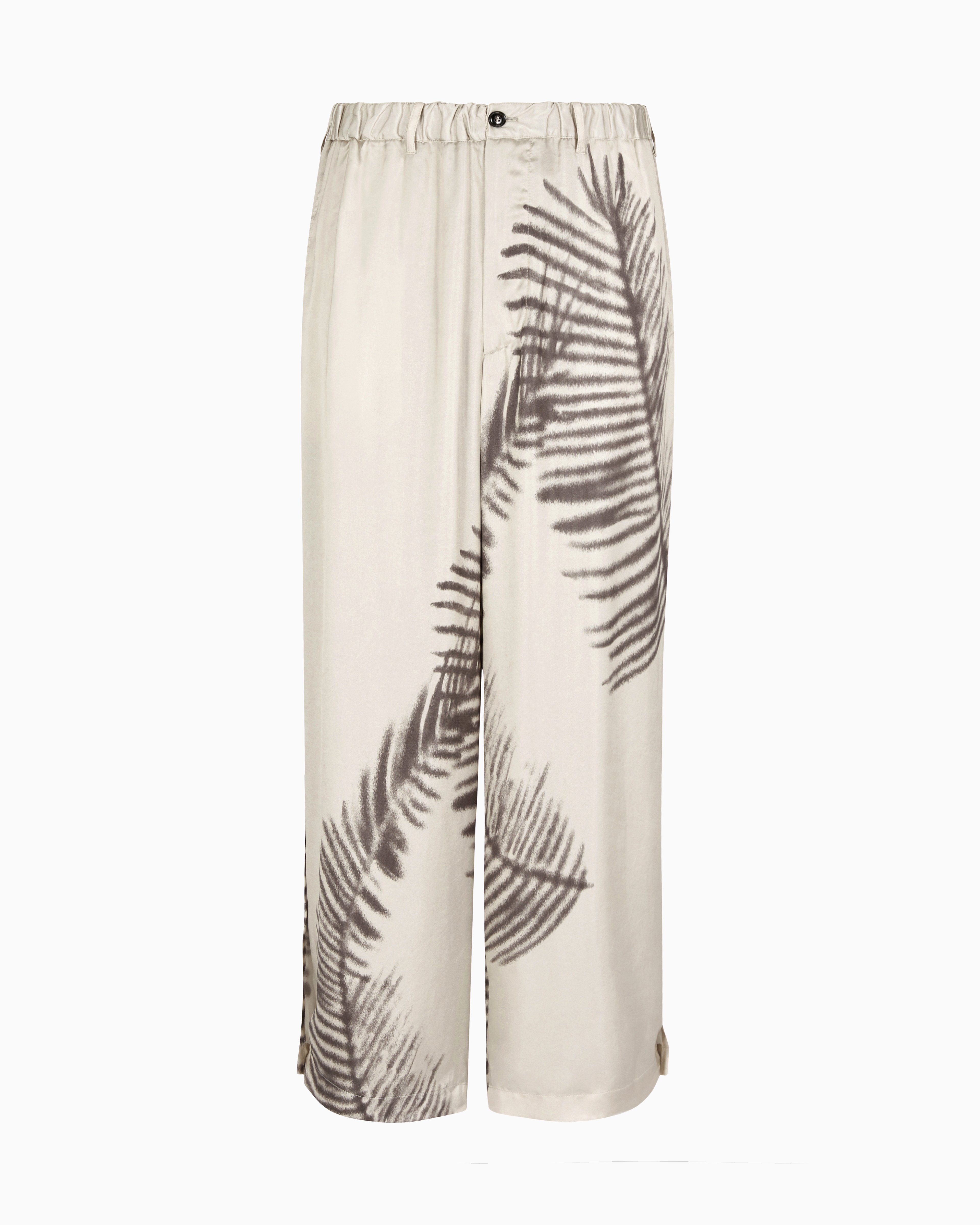 Giorgio Armani Printed Cupro Wide-leg Trousers In Pattern