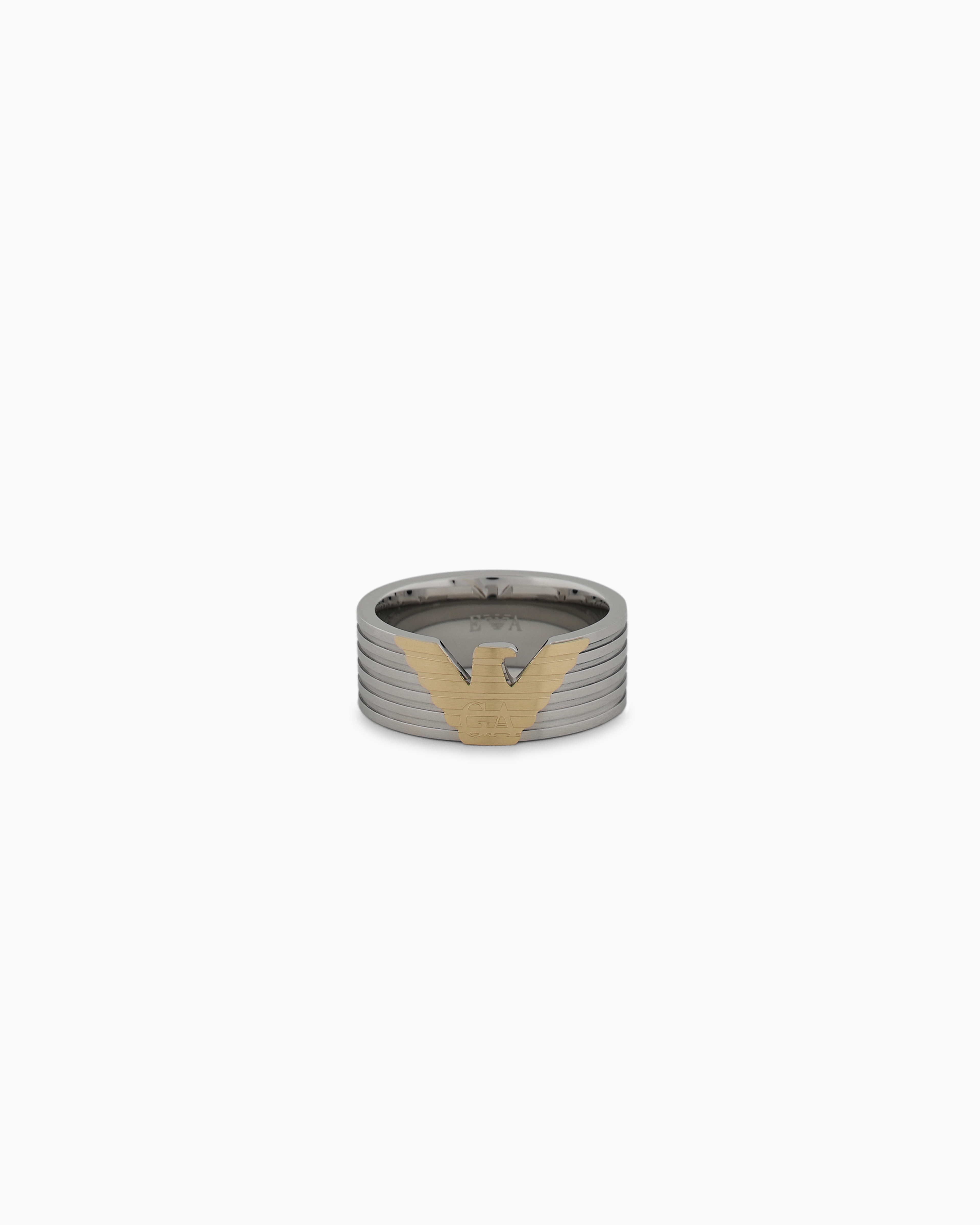 Emporio Armani - Two-Tone Stainless Steel Band Ring, Man, Multicoloured, Size: