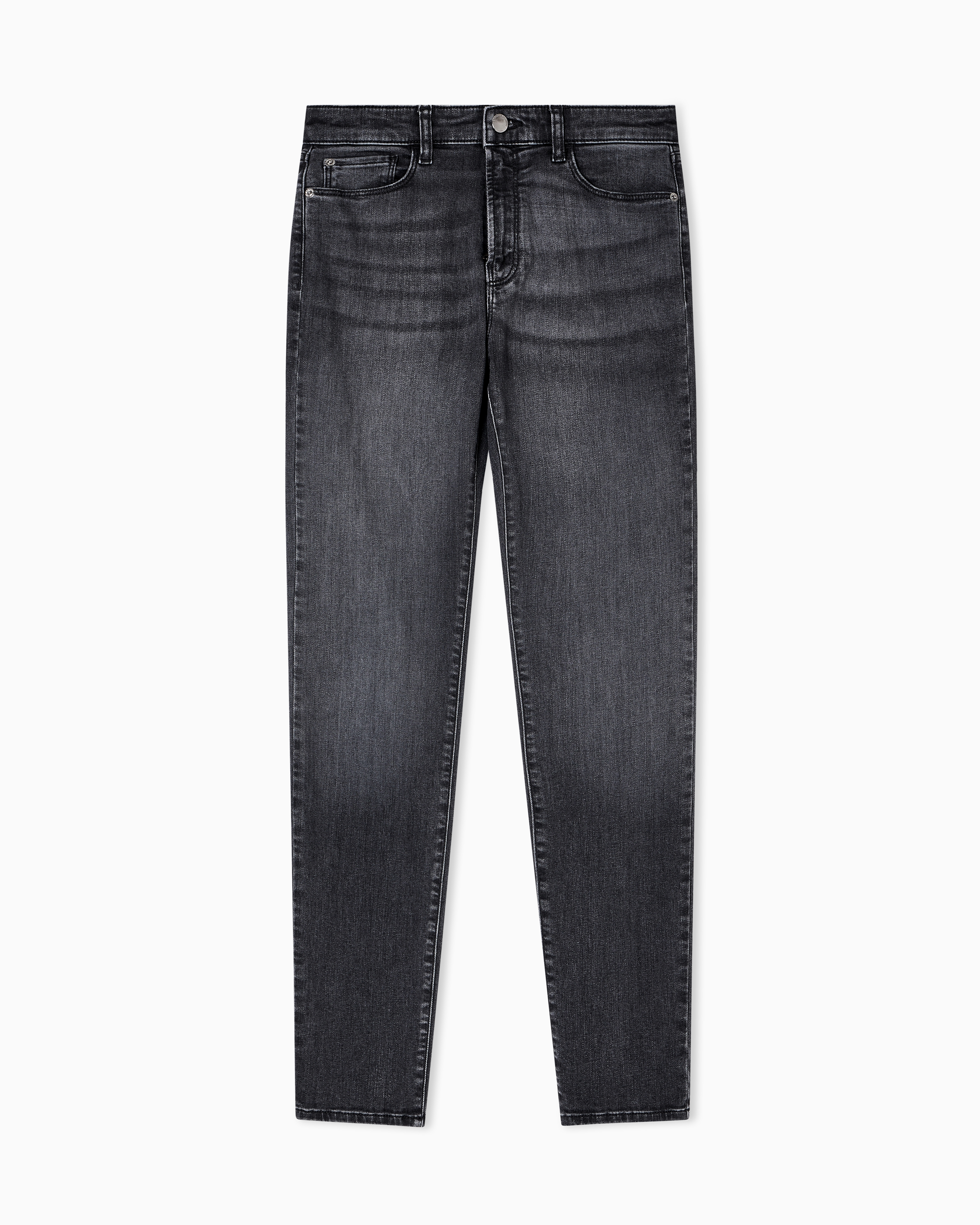 Emporio Armani - J20 High-waisted super-skinny leg jeans a worn-look stretch denim , Woman, Grey, Size:
