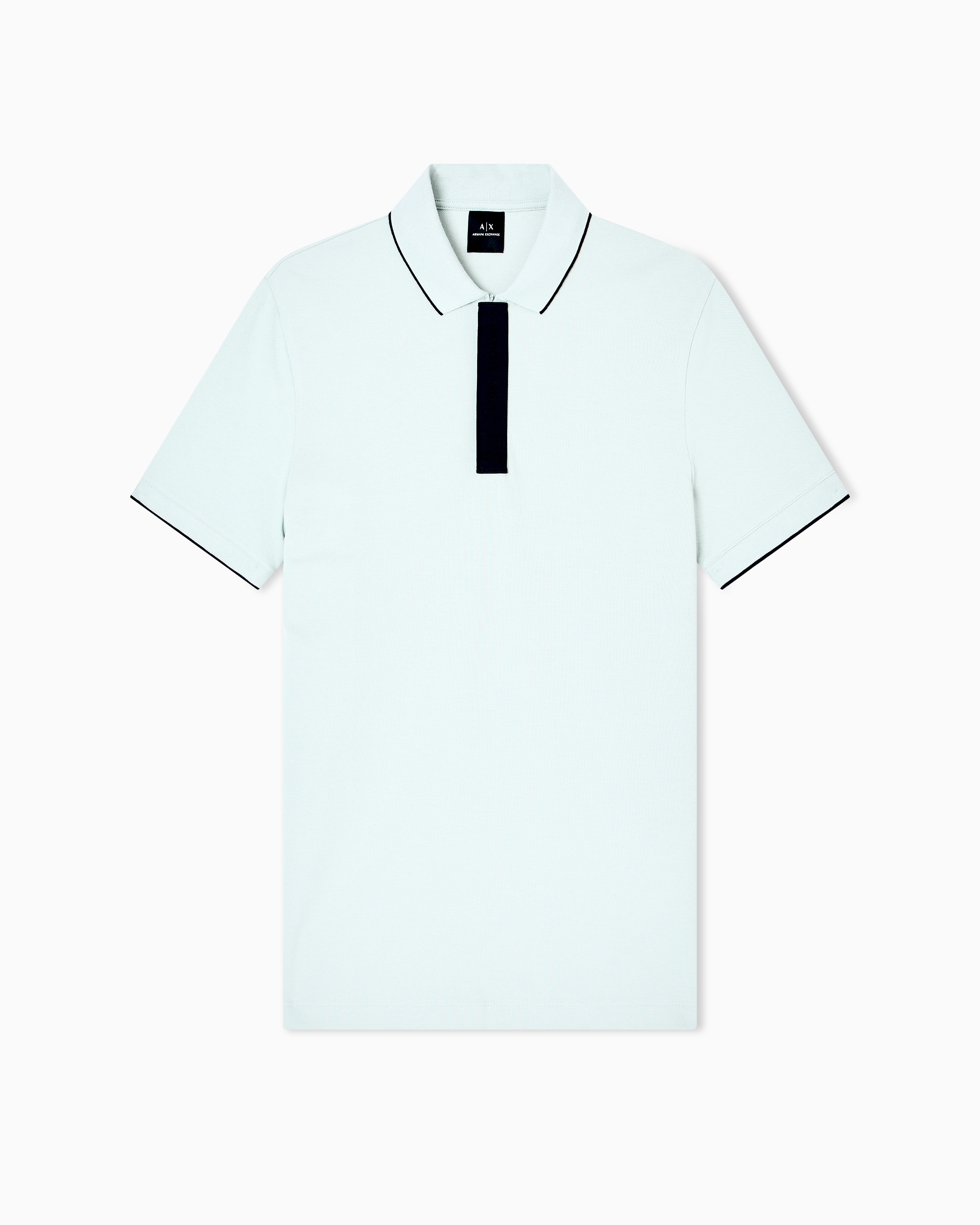 Armani Exchange Slim Fit Polo With Button Insert In Green