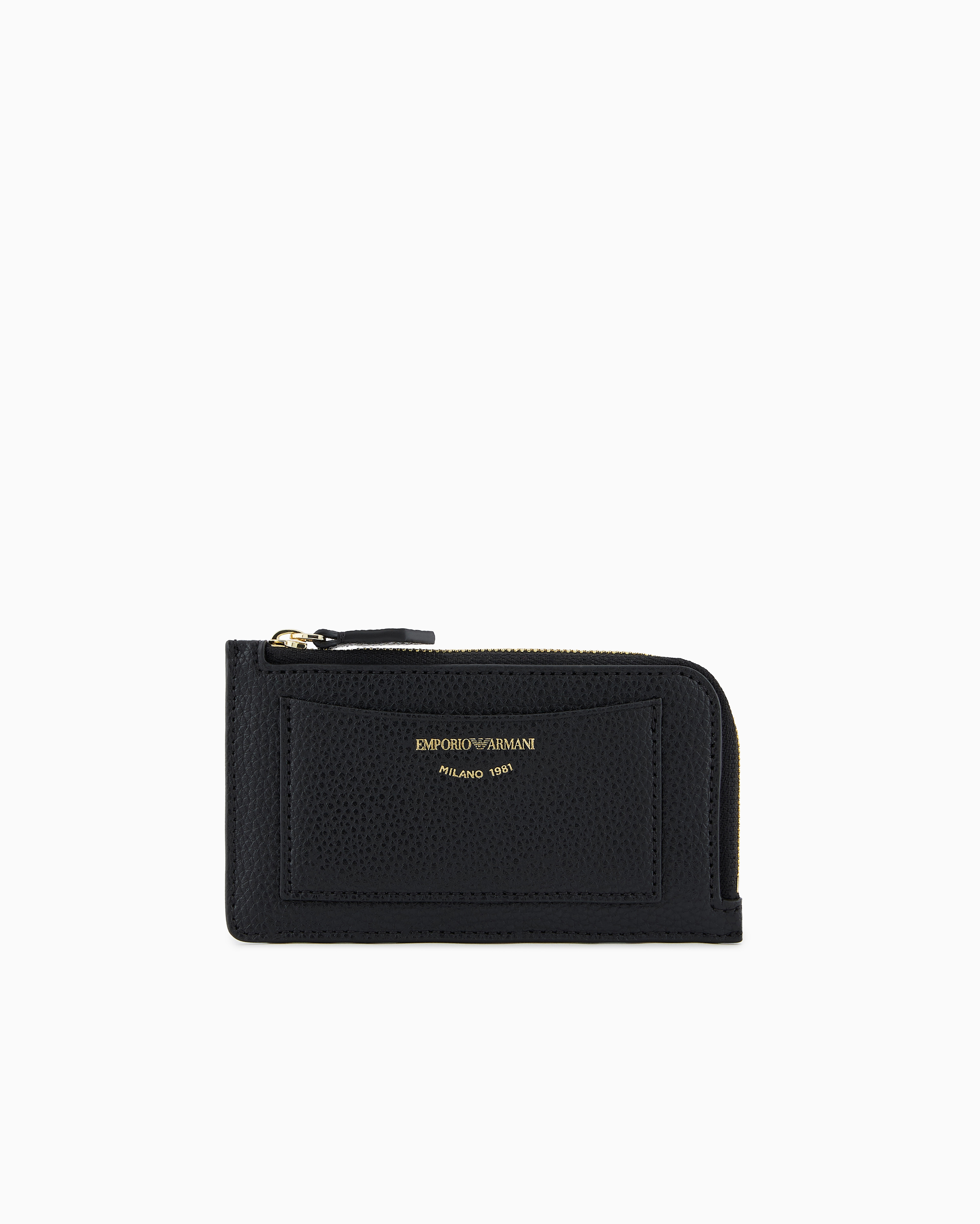 Emporio Armani - MyEA deer-print card holder with wrap-around zip, Woman, Black, Size: TU