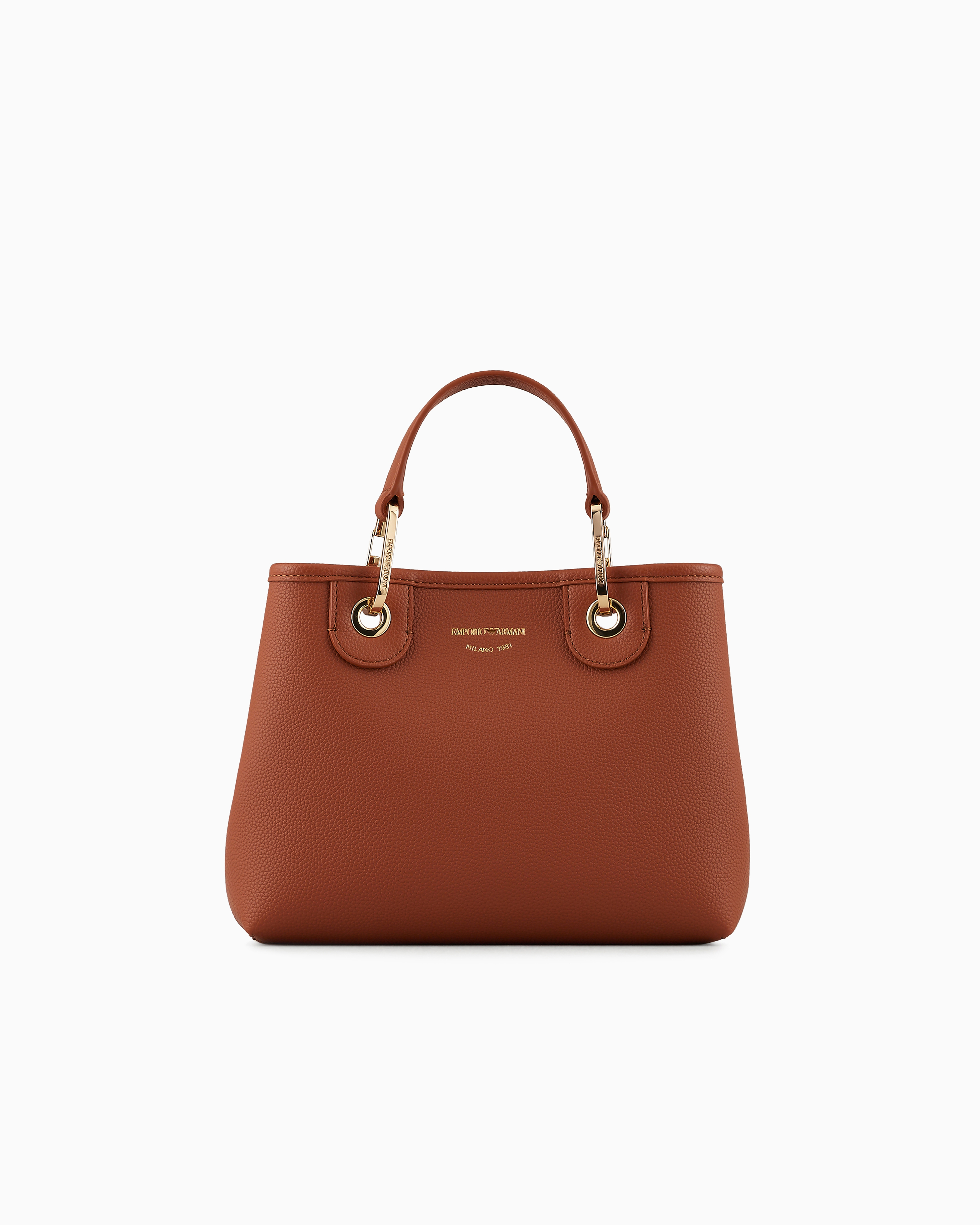 Emporio Armani - Small MyEA shopper bag with deer print, Woman, Brown, Size: TU