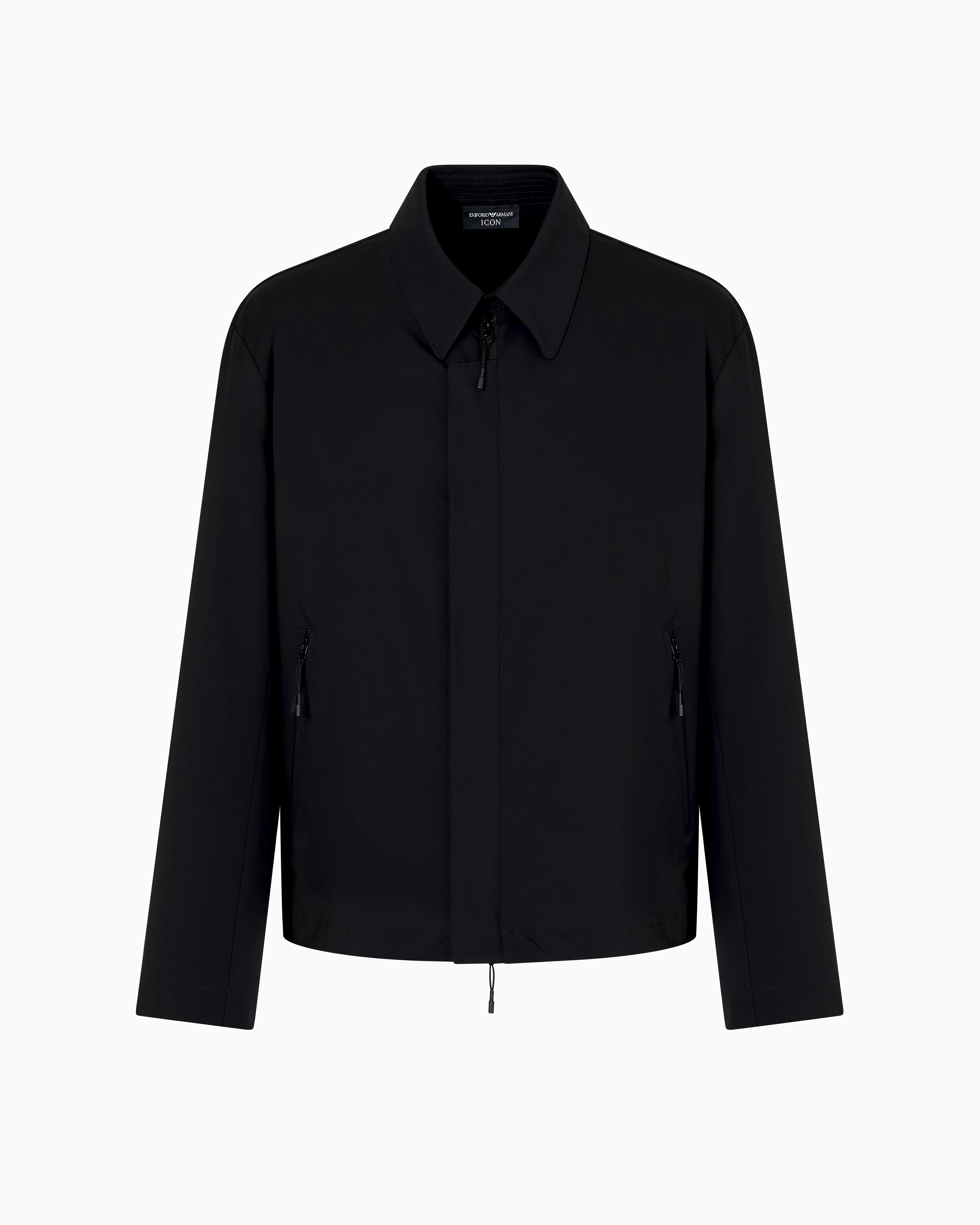 Emporio Armani - Technical-fabric zip-up jacket, Man, Black, Size: