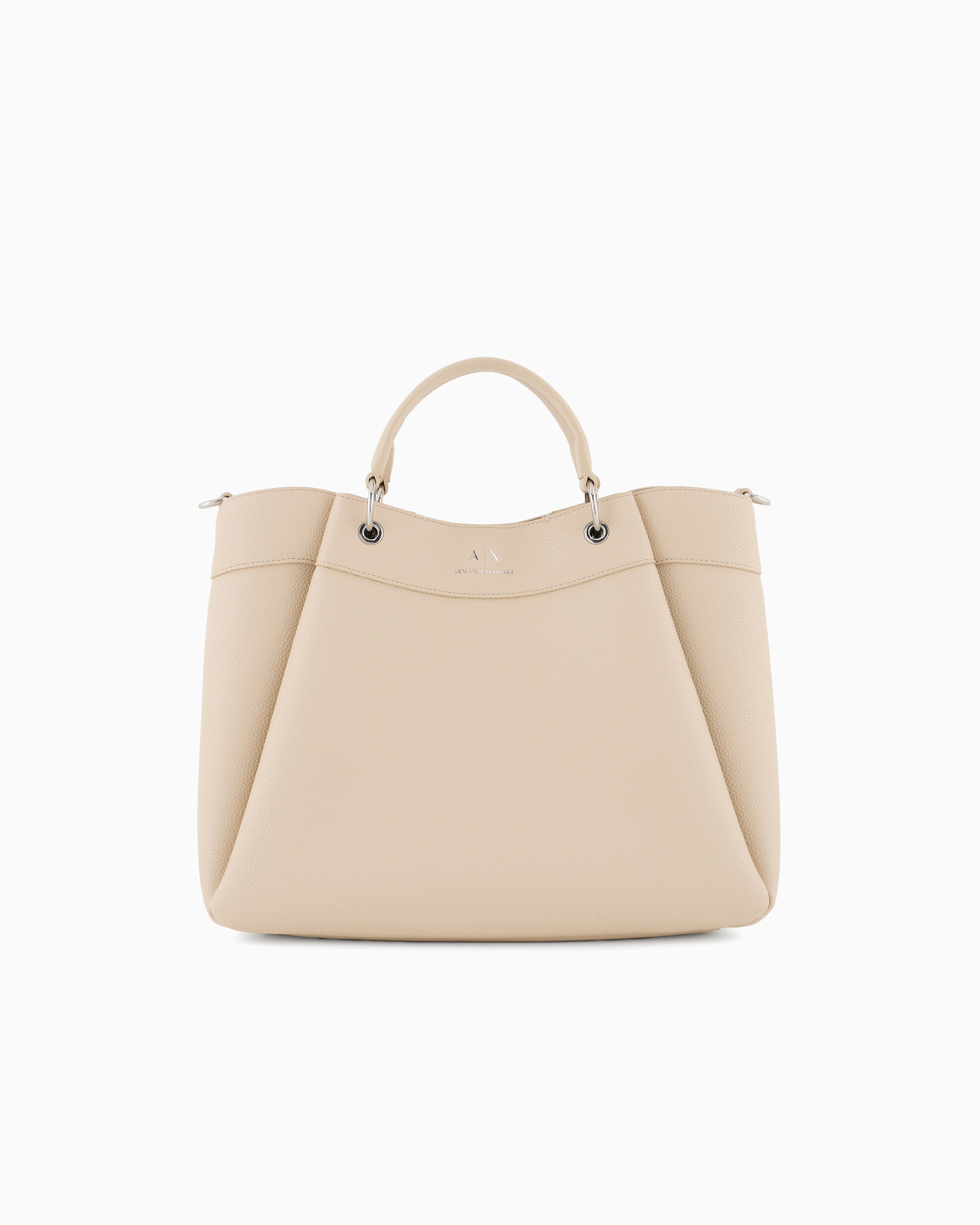 Armani Exchange - Large handbag with degradè shoulder strap, Woman, Beige, Size: TU