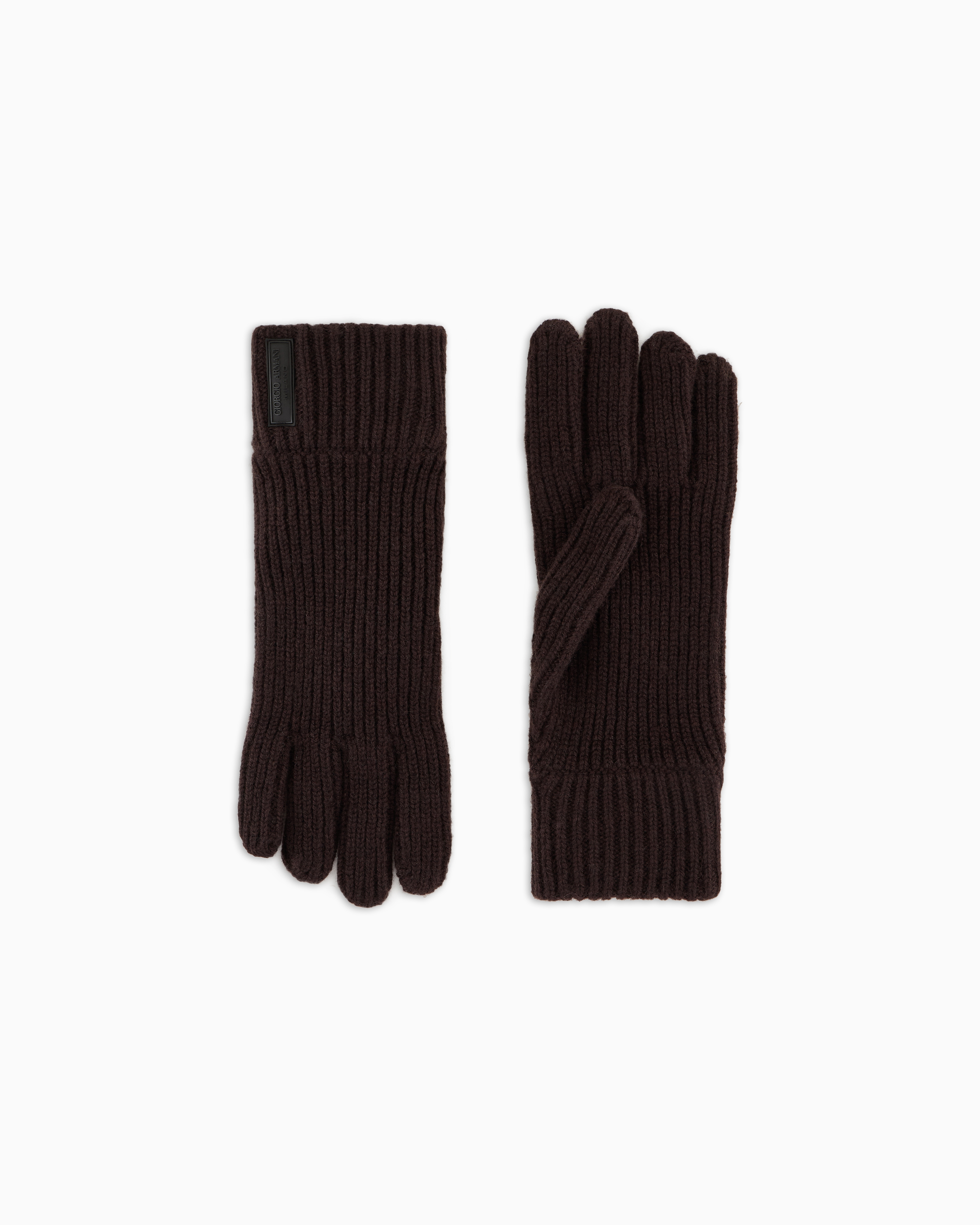 Giorgio Armani Gants En Maille De Pur Cachemire In Brown