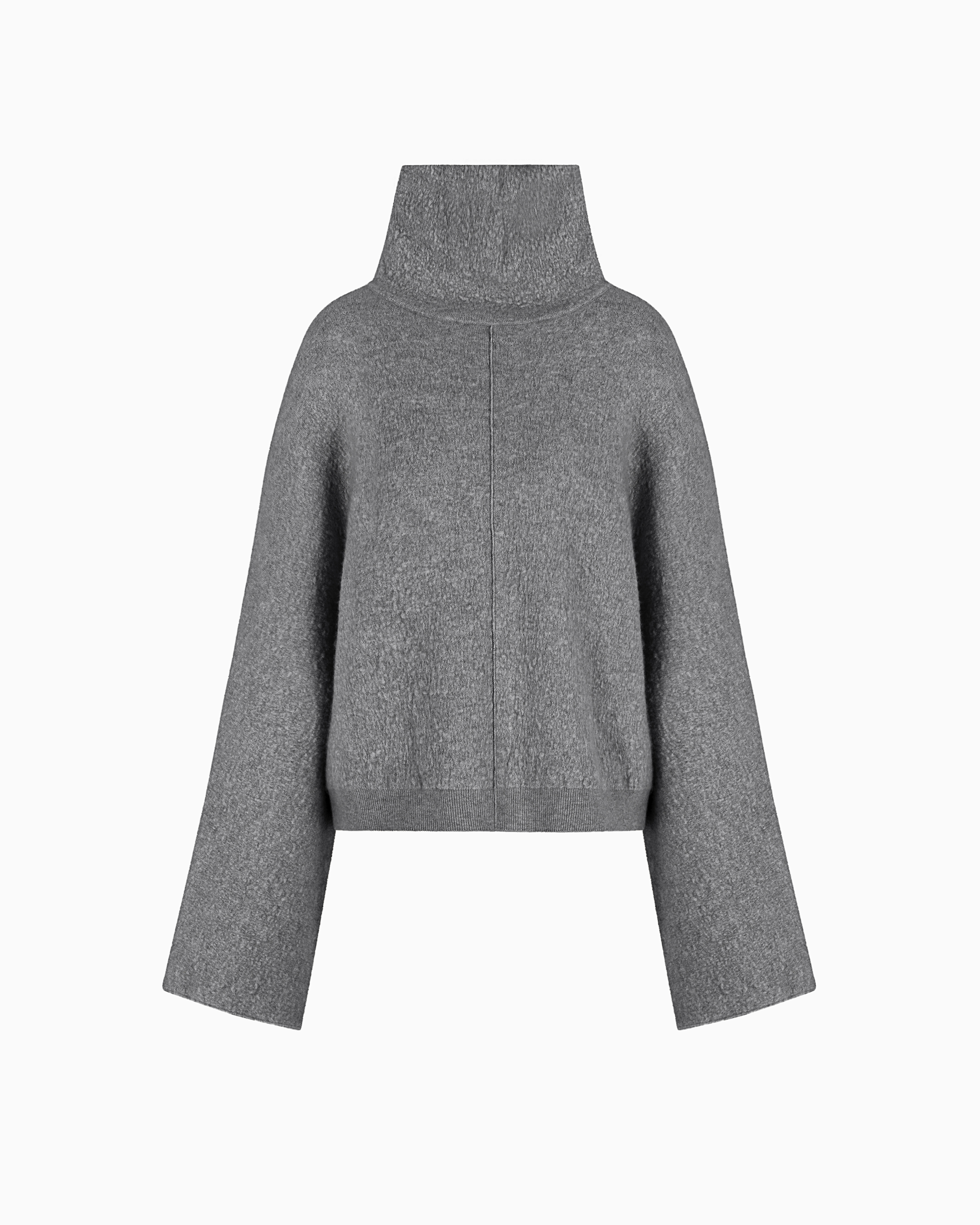 Giorgio Armani Viscose, Cashmere And Silk Mock-neck Jumper In Gray