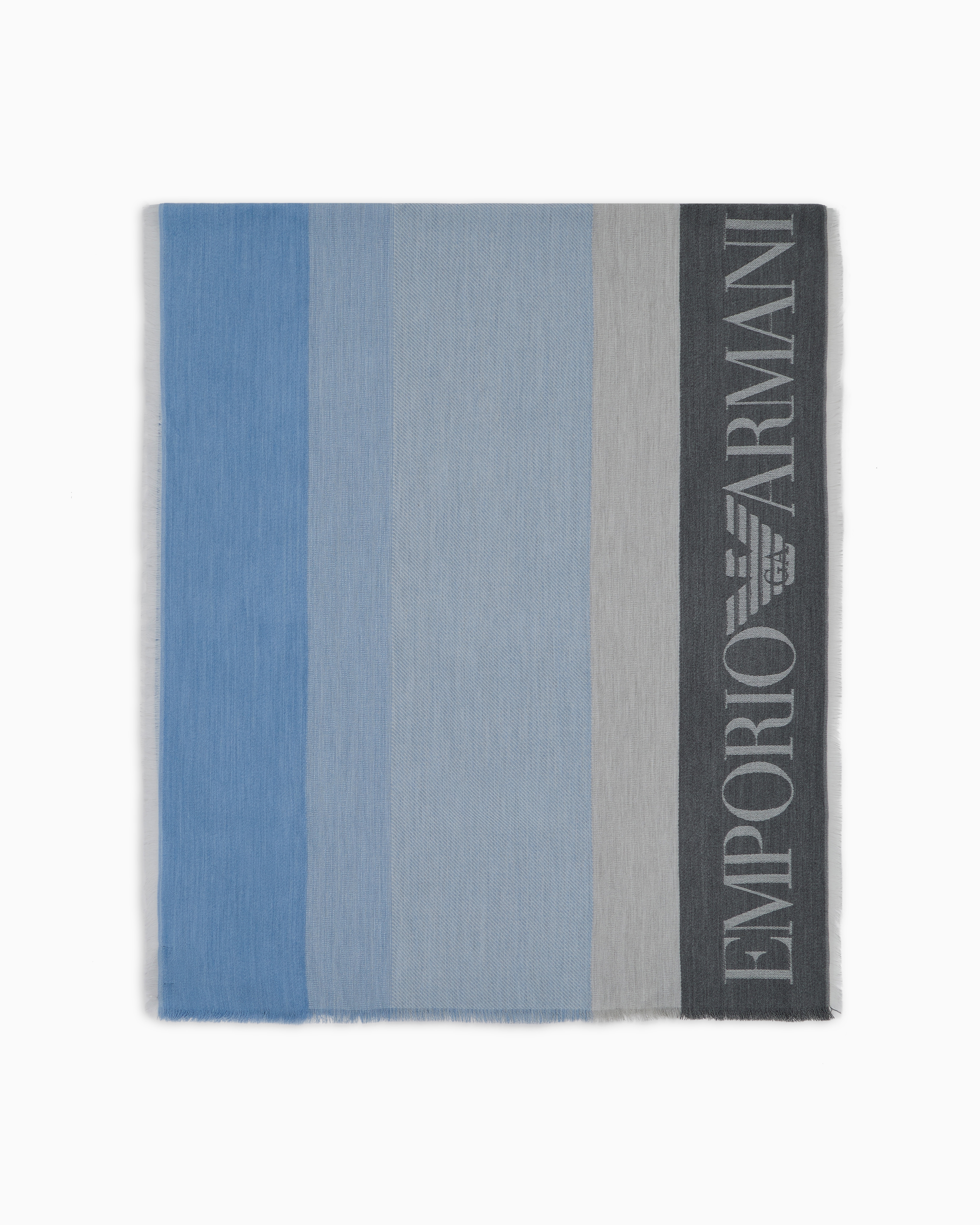 Emporio Armani - Stole with multicoloured vertical bands, Woman, Grey, Size: TU