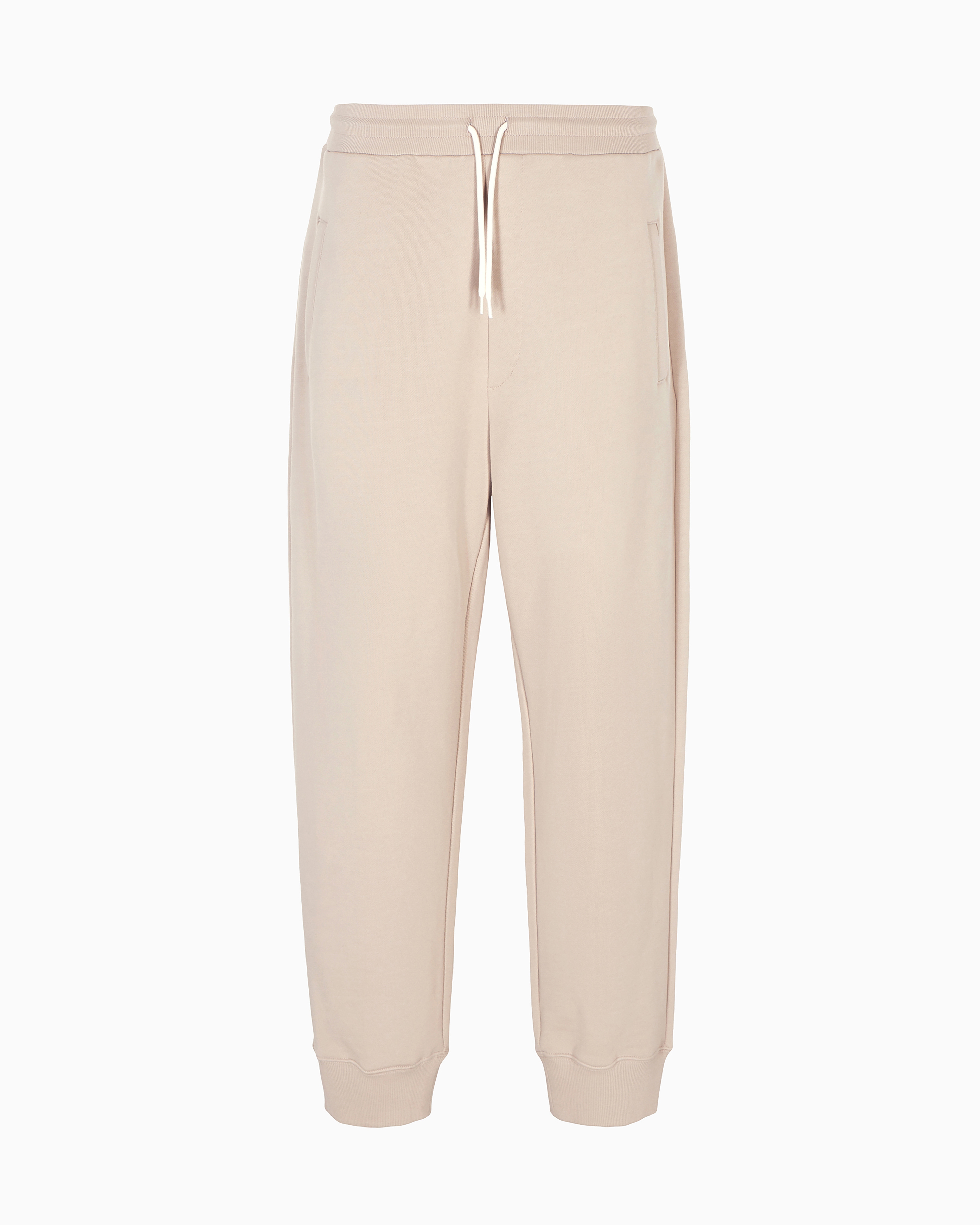 Emporio Armani - Jersey drawstring joggers, Man, Beige, Size: