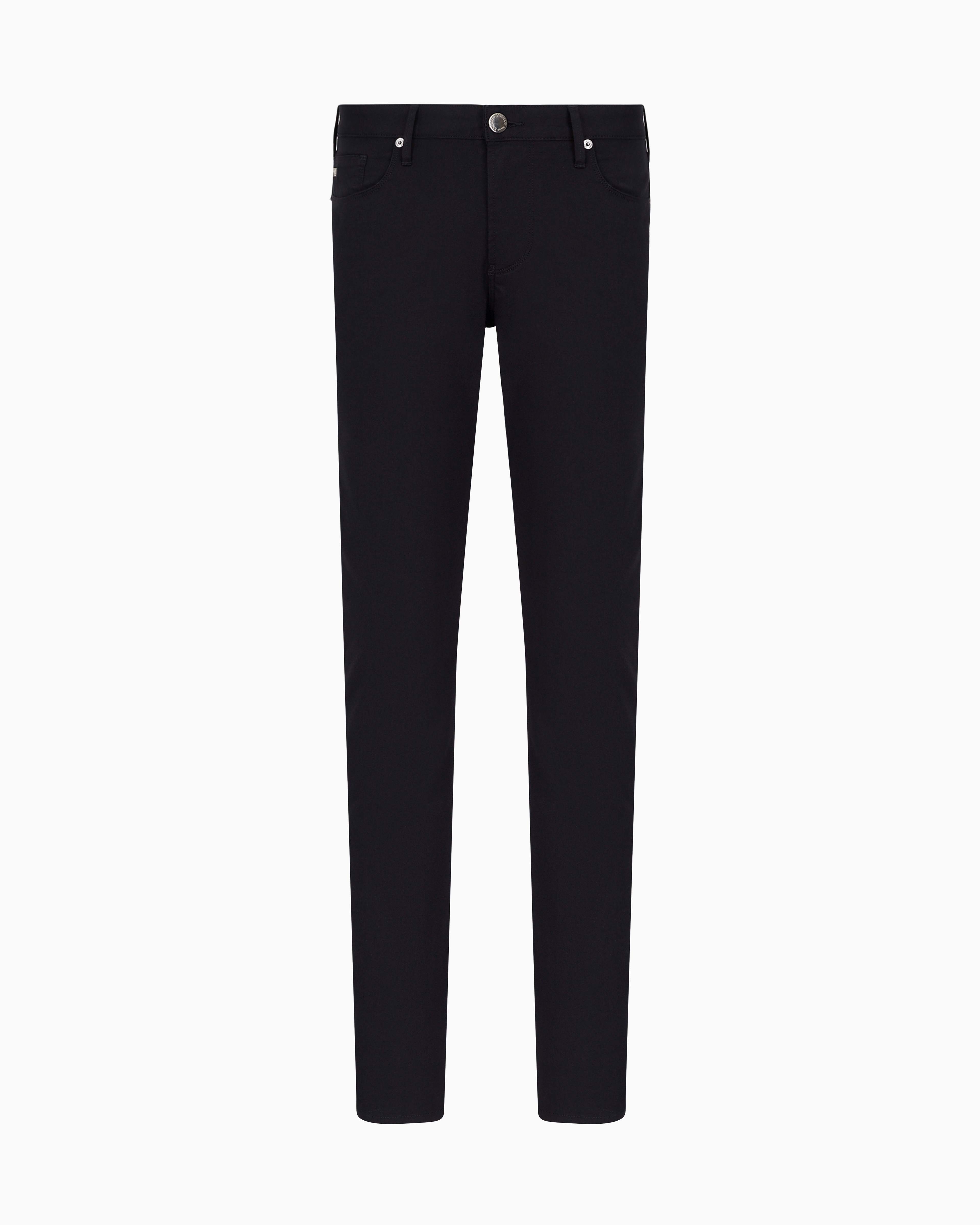 Emporio Armani - J06 Comfort stretch-gabardine, slim-fit trousers, Man, Navy Blue, Size: