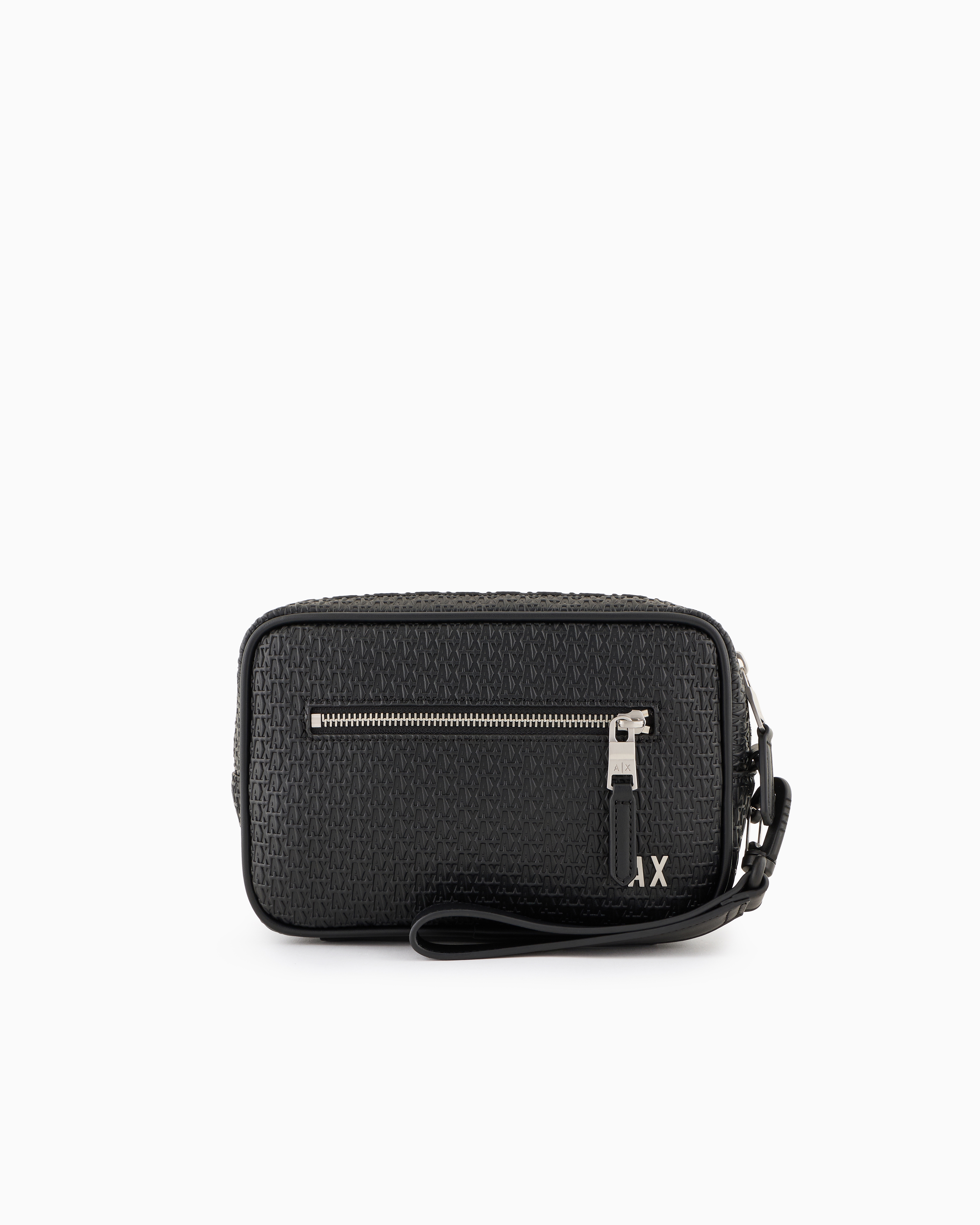 Armani Exchange - Beauty case with woven workmanship, Man, Black, Size: TU