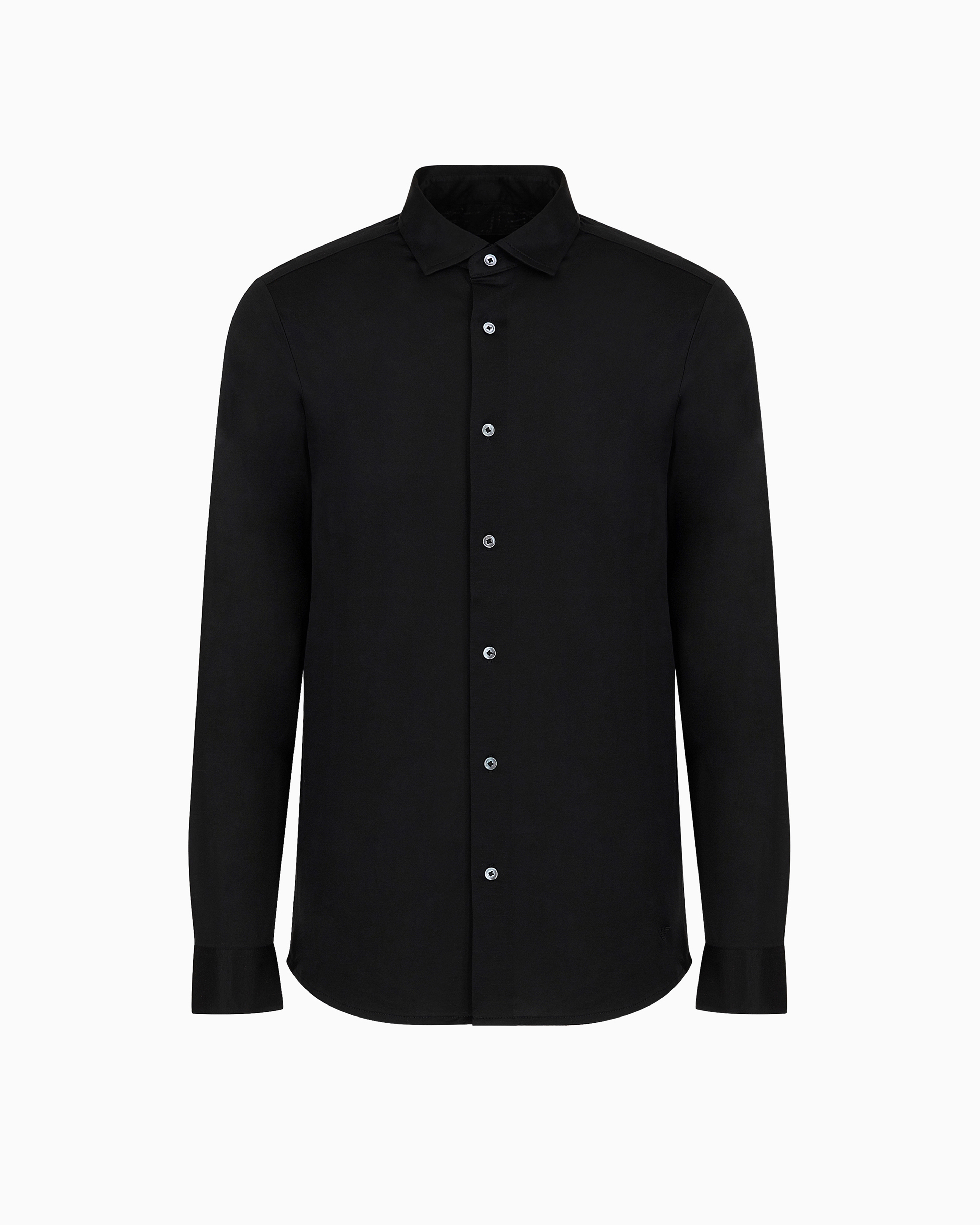 Emporio Armani - ASV Lyocell-blend jersey shirt, Man, Black, Size: