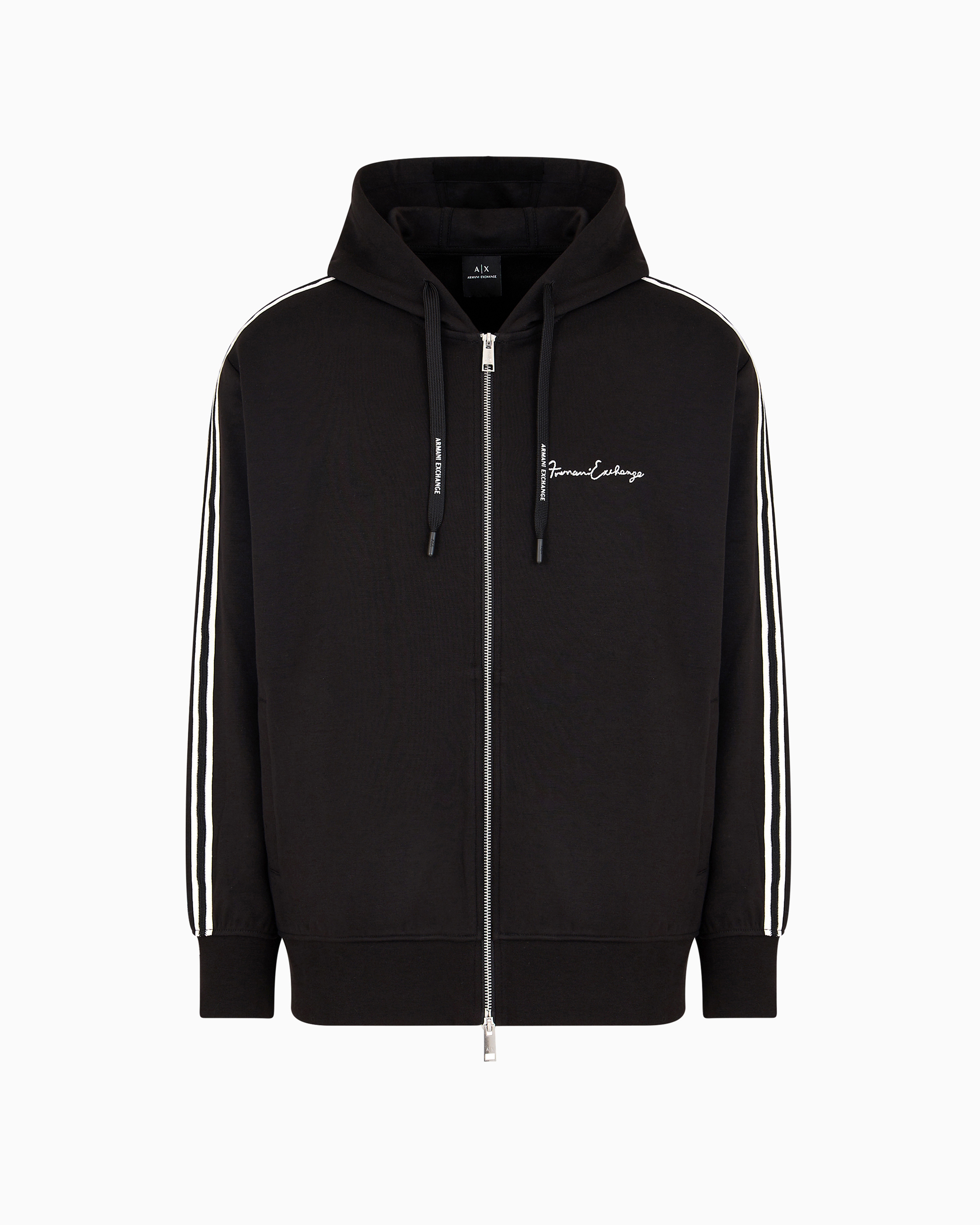 somom&co アウター Full zip sweatshirt in bonded cotton with bands on the