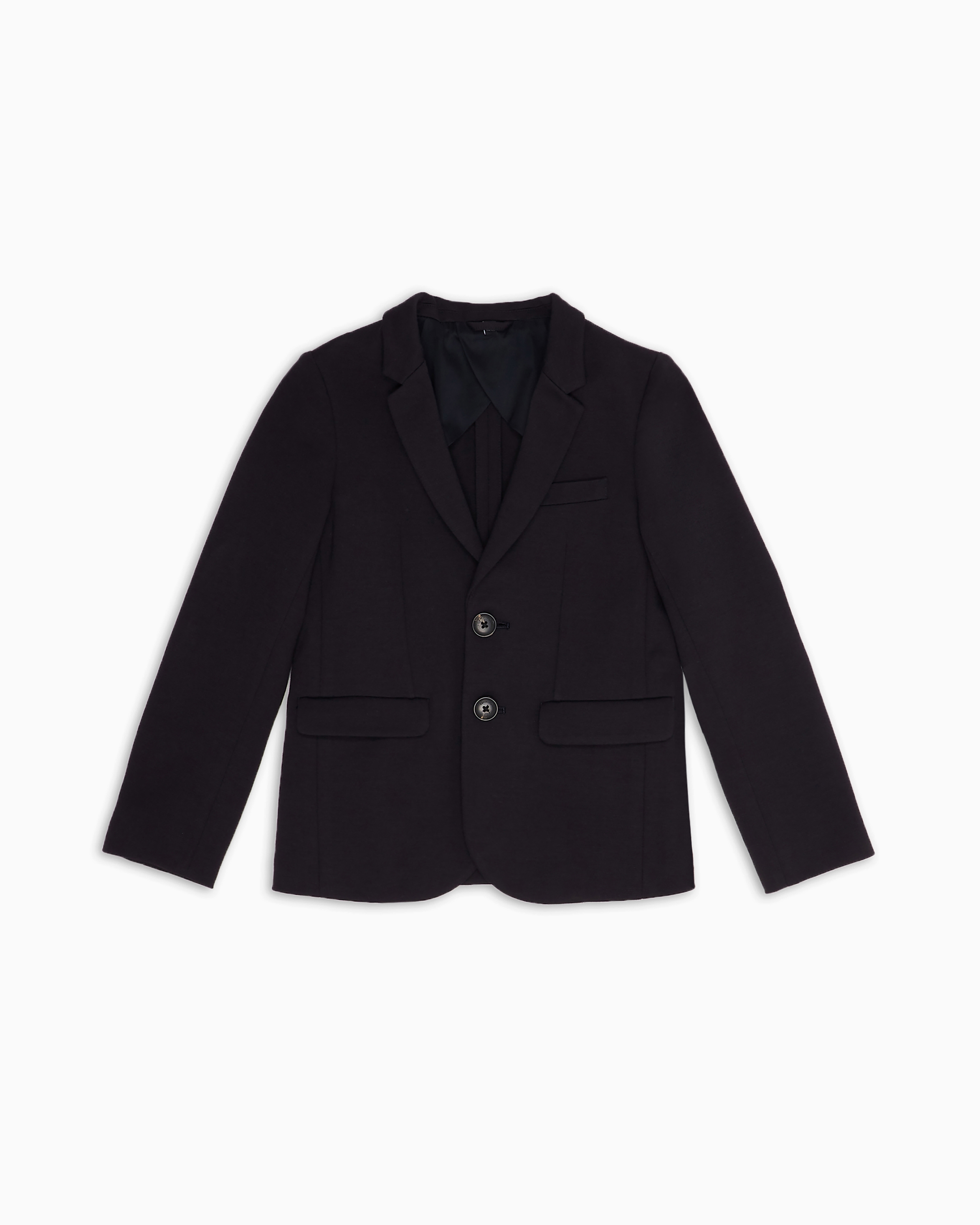 Emporio Armani - Stitched-jersey single-breasted jacket, Boy, Navy Blue, Size: