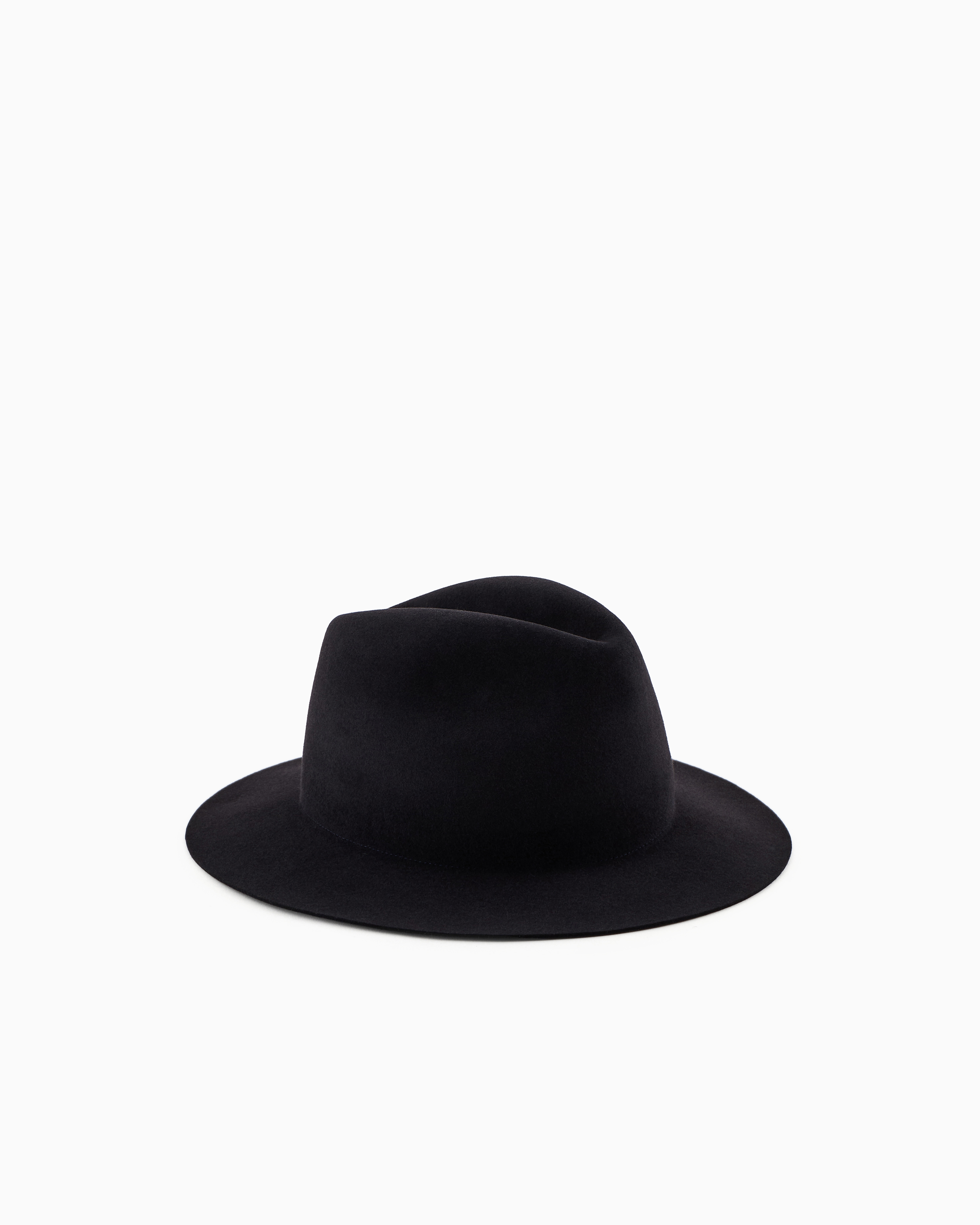 Giorgio Armani Chapeau À Bord Large En Lapin In Blue