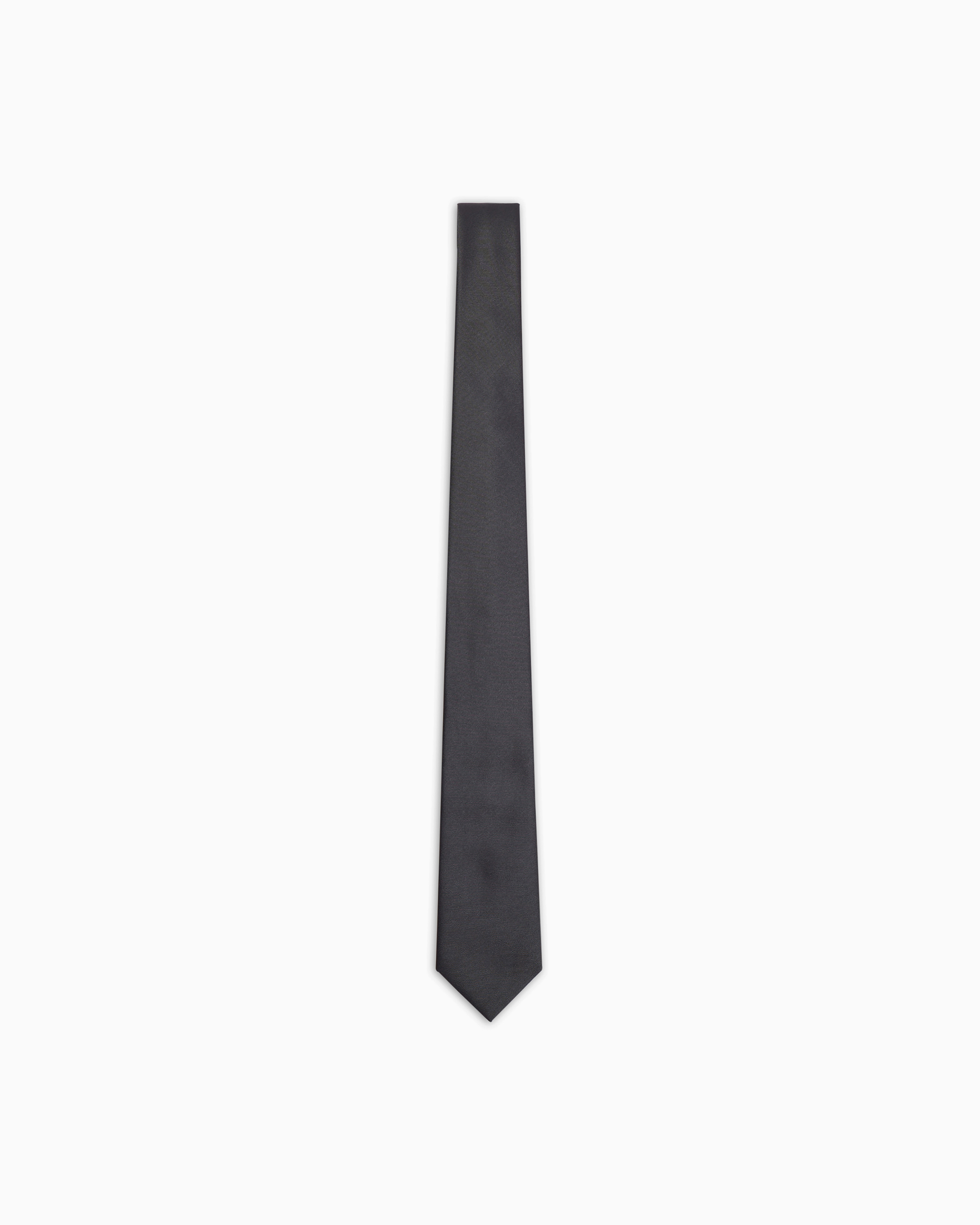 Emporio Armani - Ottoman-style pure silk tie, Man, Grey, Size: TU