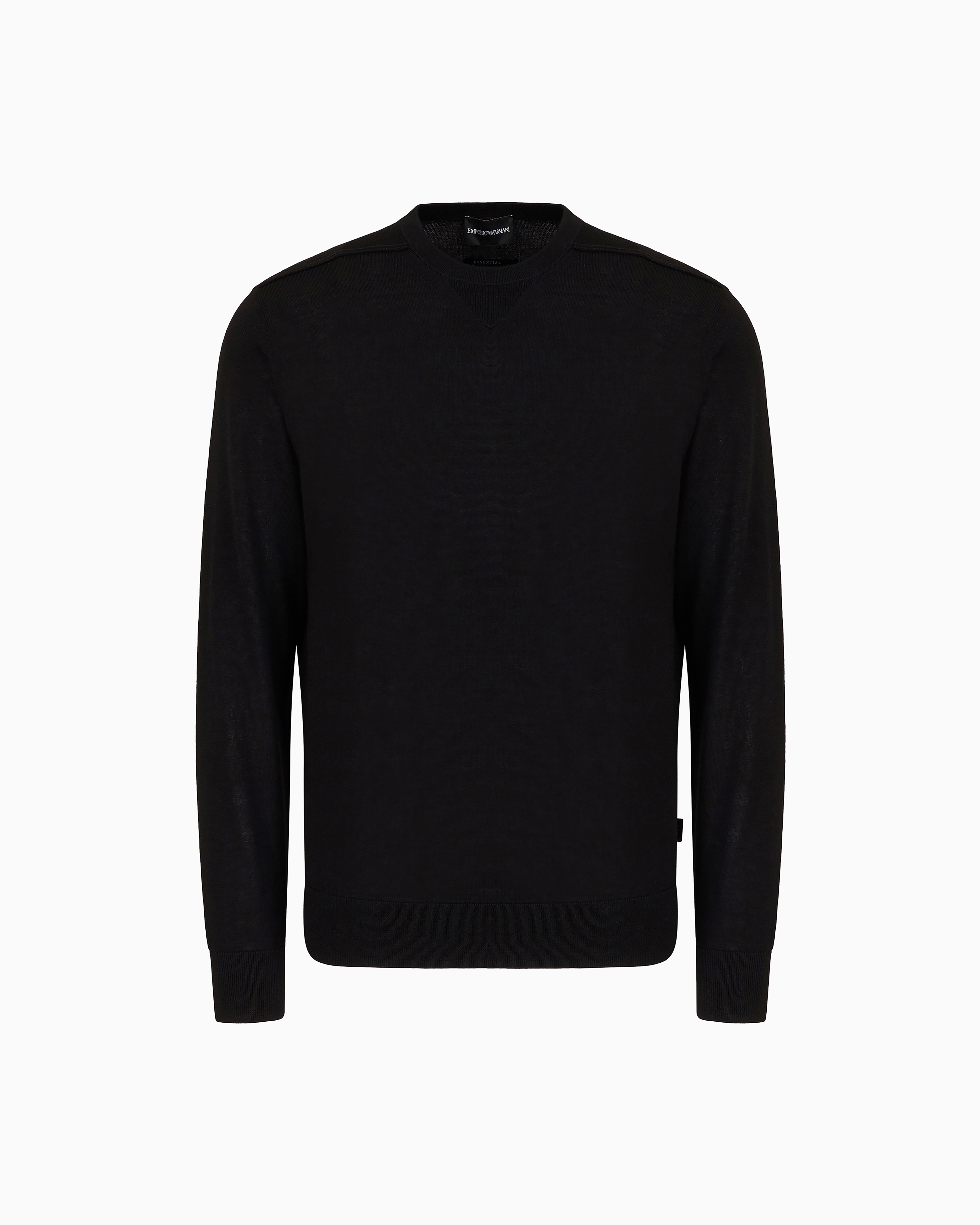 Emporio Armani - ASV Lyocell and wool-blend jumper, Man, Black, Size: