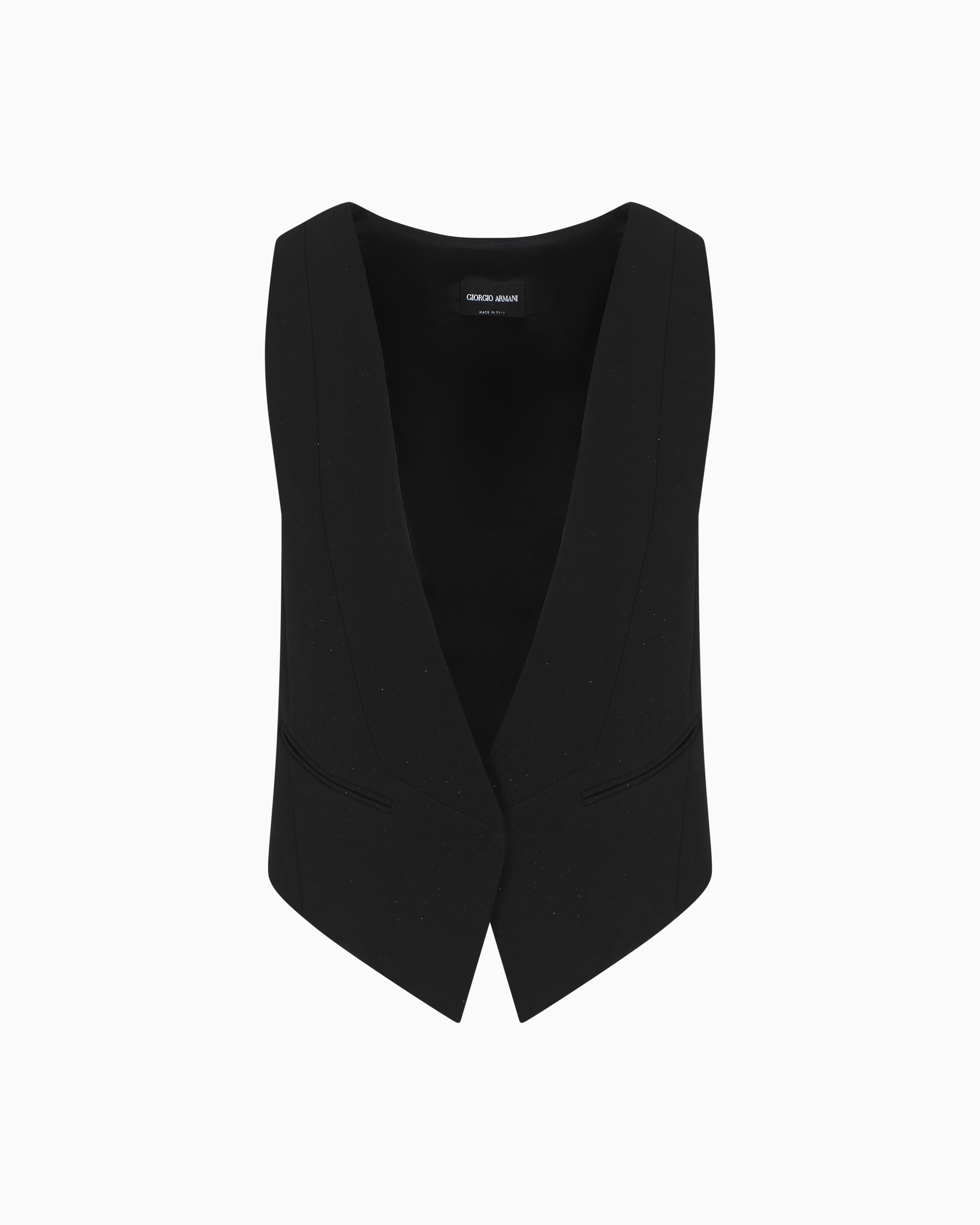 Giorgio Armani Glitter Jacquard Silk-cady Single-breasted Jacket In Black