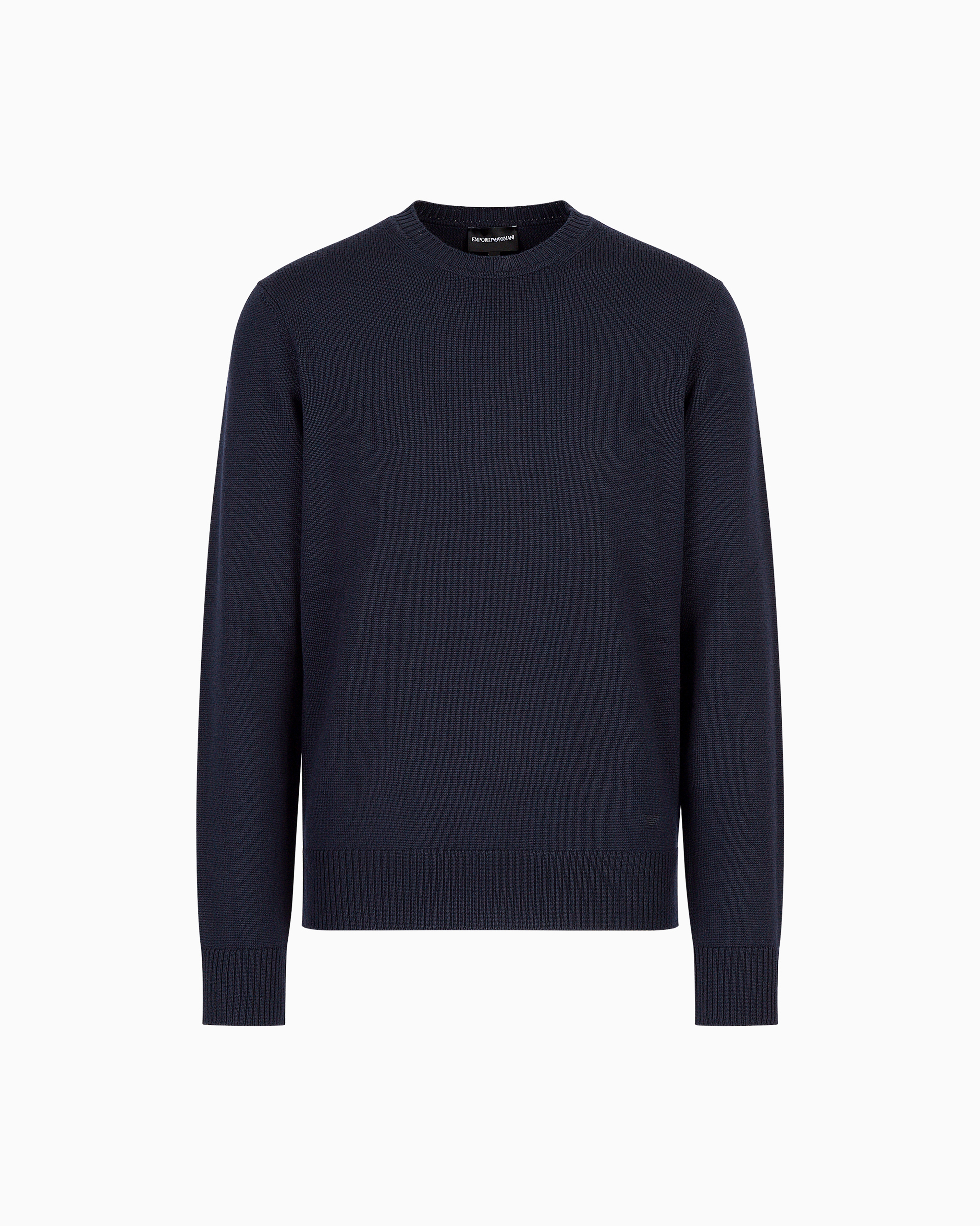 Emporio Armani - Virgin-wool, regular-fit jumper, Man, Navy Blue, Size: