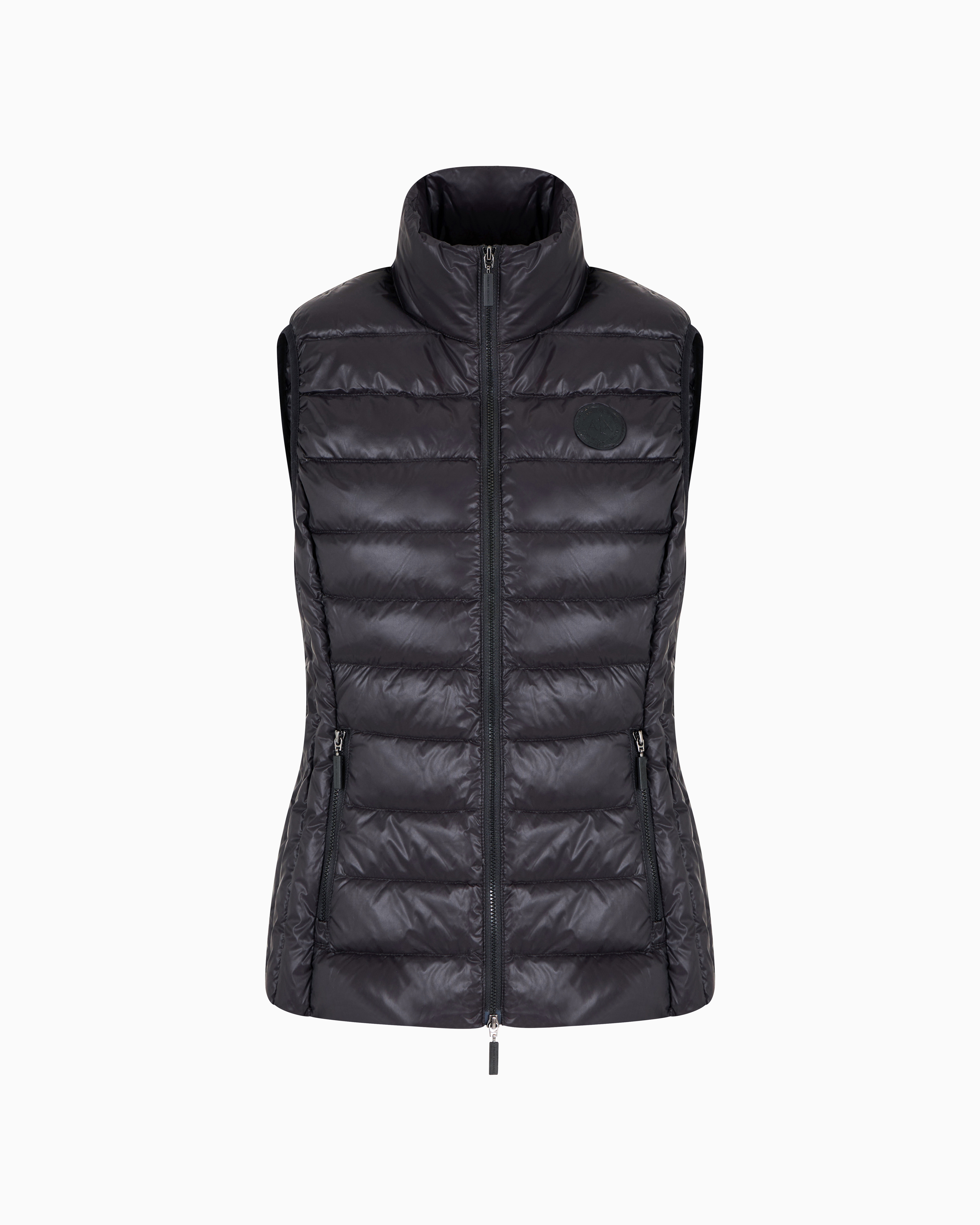 Armani Exchange - Sleeveless Padded Down Jacket, Woman, Black, Size: