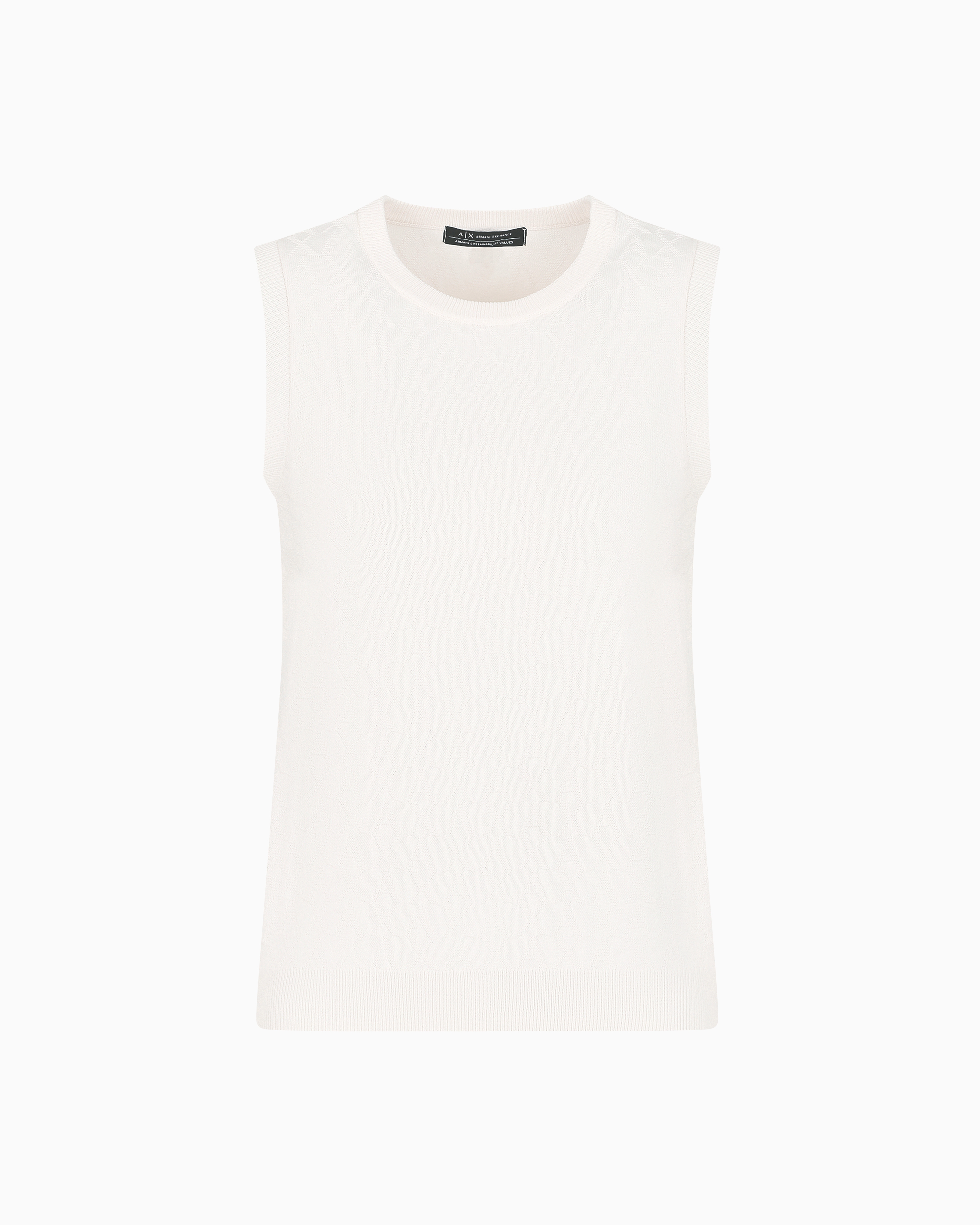 Armani Exchange - Top with allover logo, Woman, White, Size: