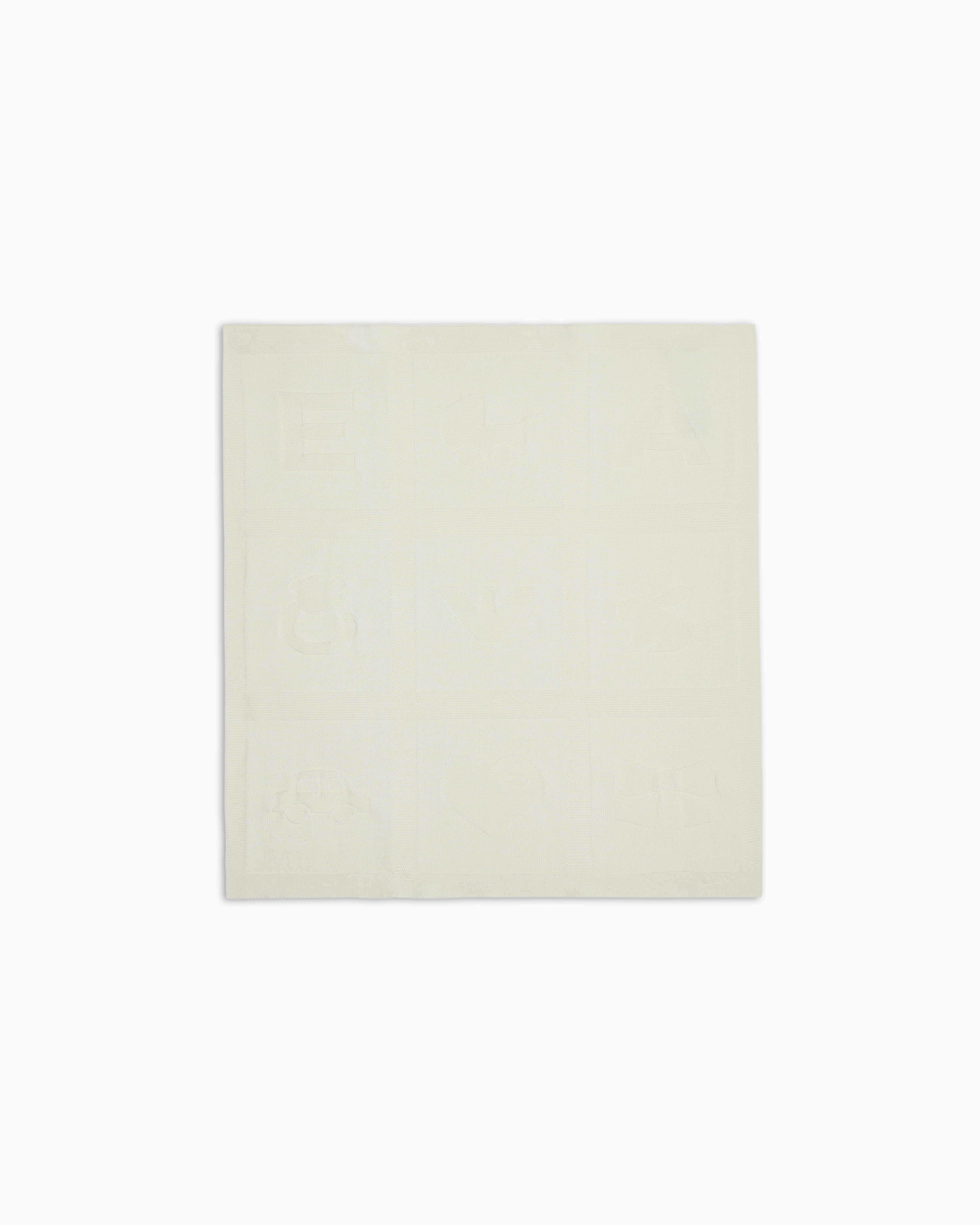 Emporio Armani - Logo and Tendresse intarsia blanket, Boy, White, Size: TU