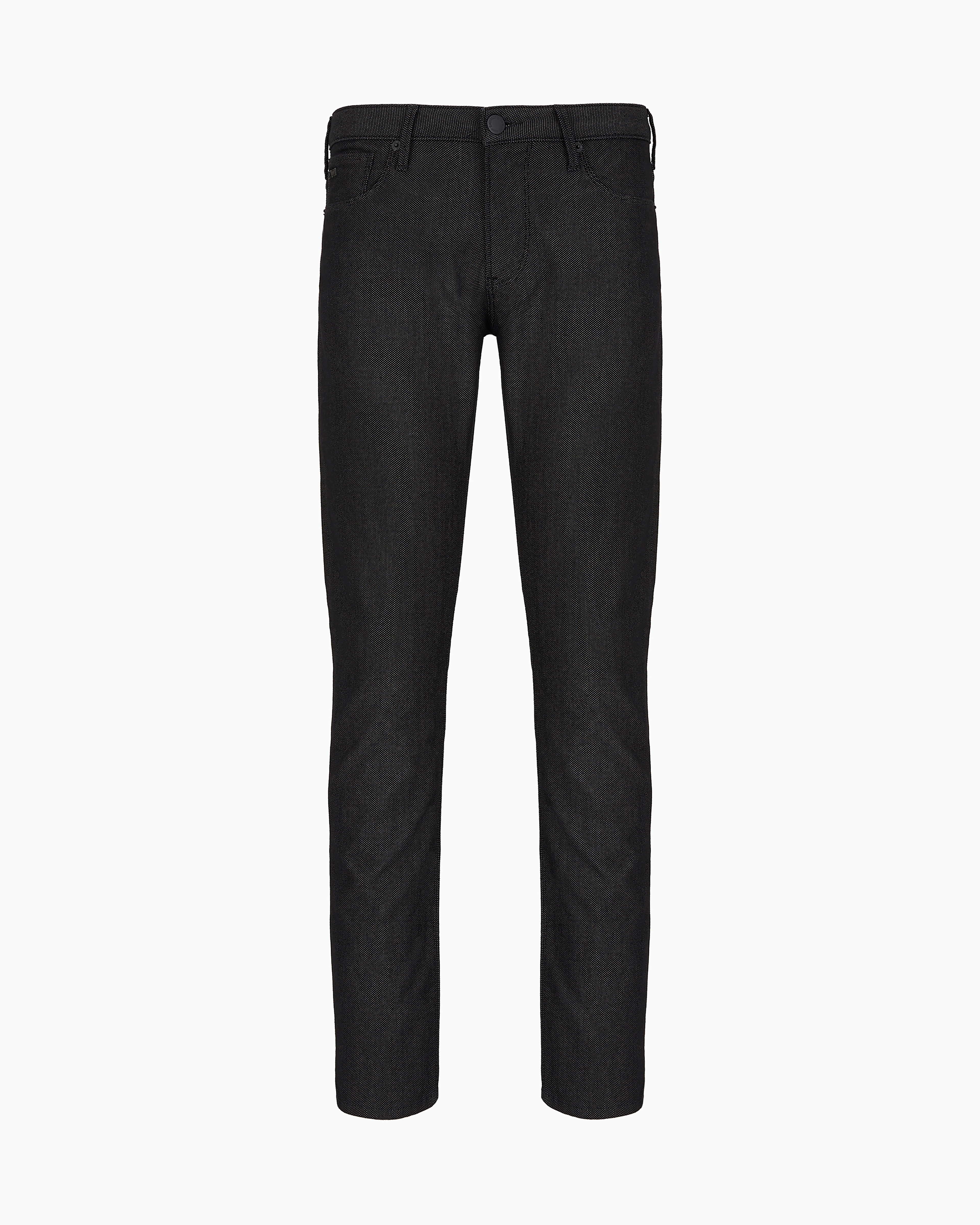 Emporio Armani - J06 Slim-fit, cotton-blend trousers with micro-armure polka dots, Man, Black, Size: