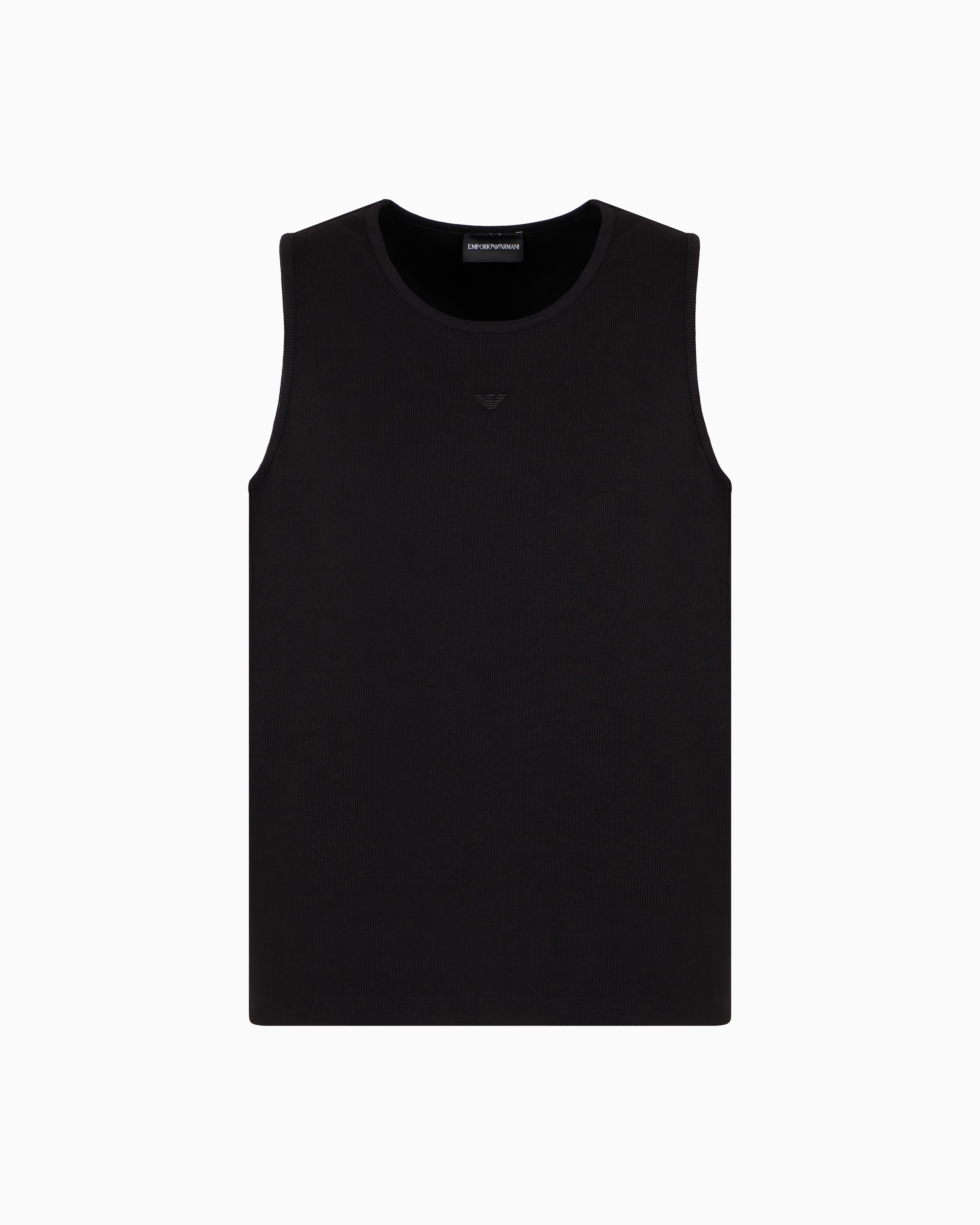[00s] EMPORIO ARMANI シルクブラックタンクトップ Emporio Armani Underwear Men's Black Stretch Tank Top