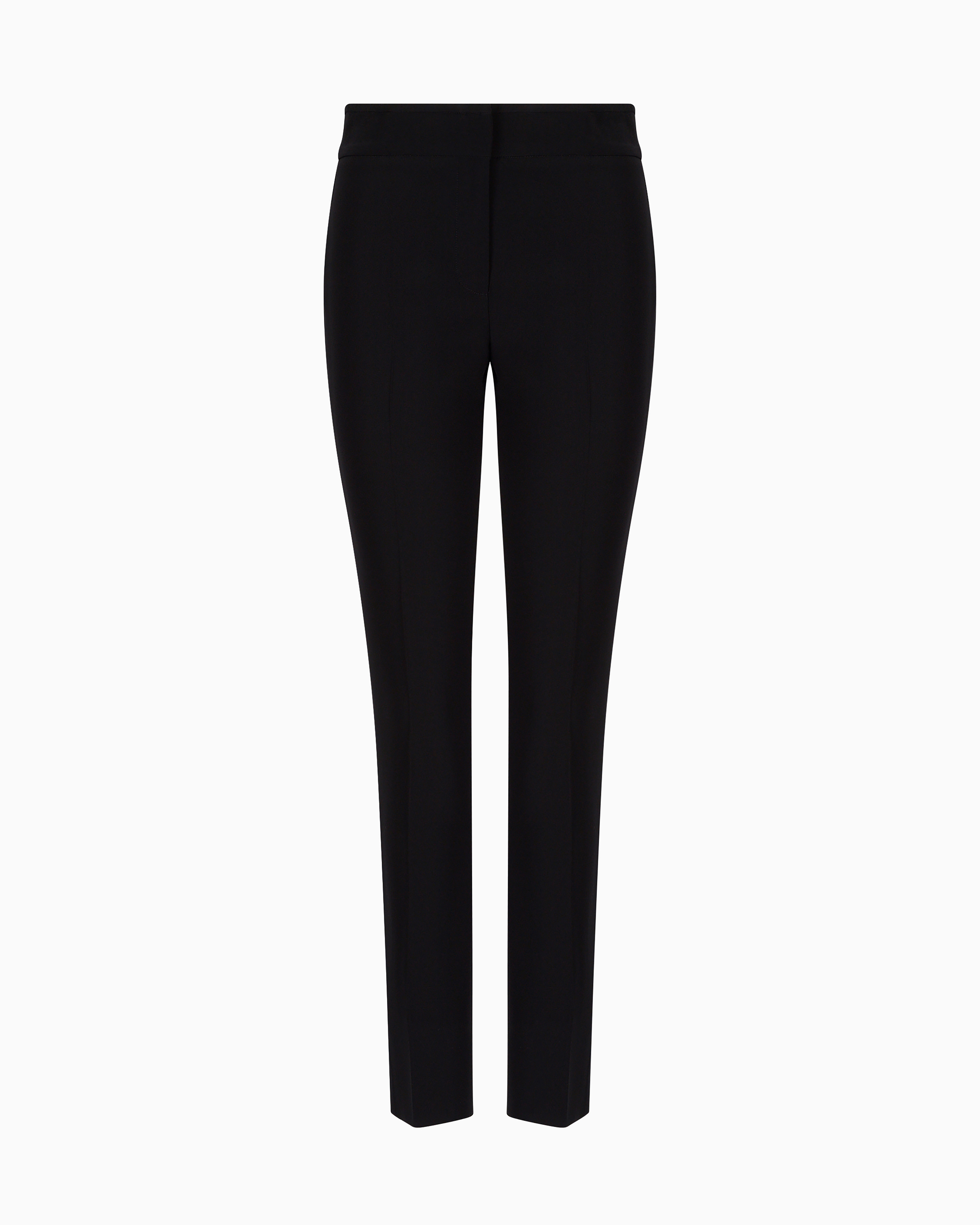 Emporio Armani - Technical cady flared 7/8 trousers, Woman, Black, Size: