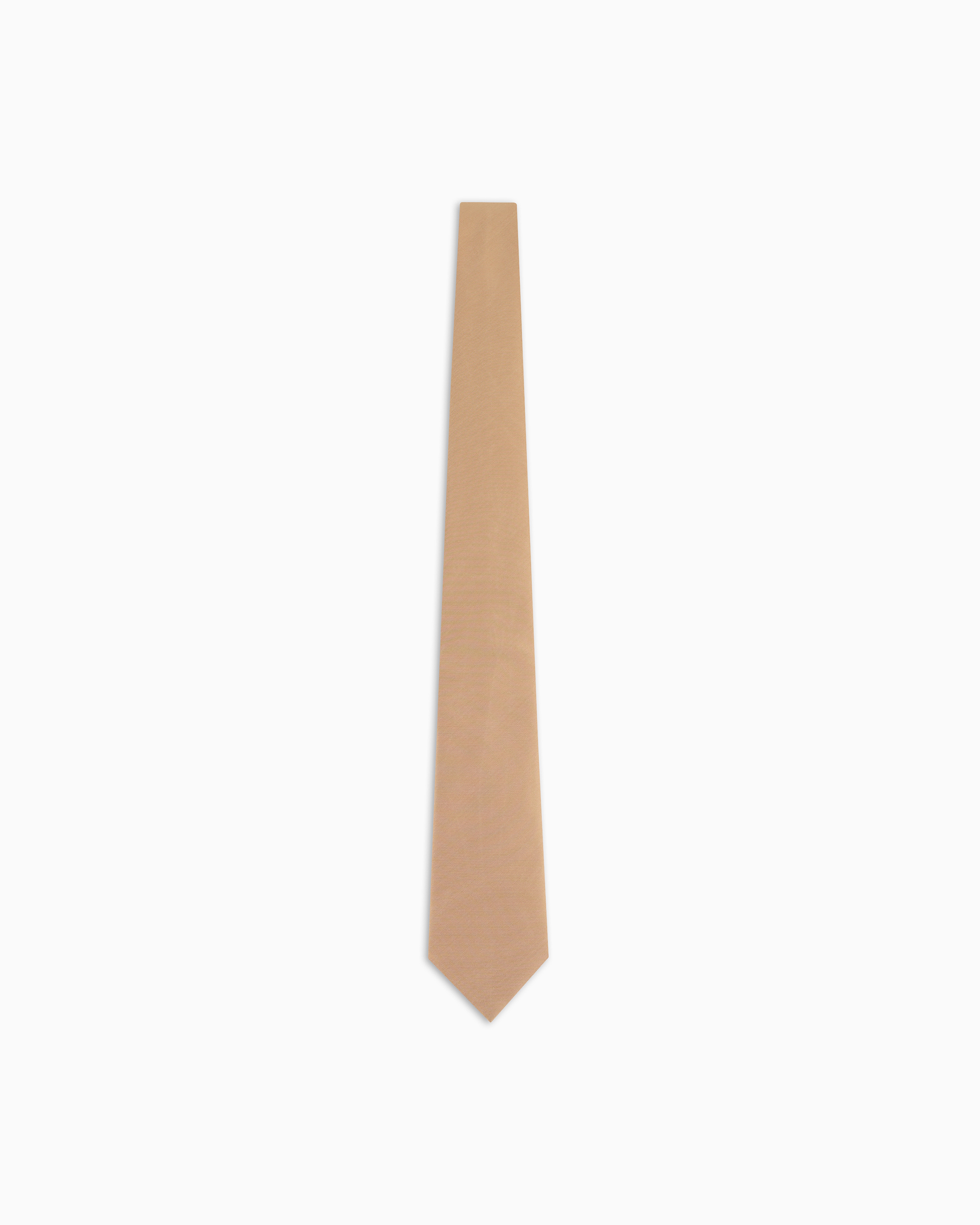 Emporio Armani - Ottoman-style pure silk tie, Man, Beige, Size: TU