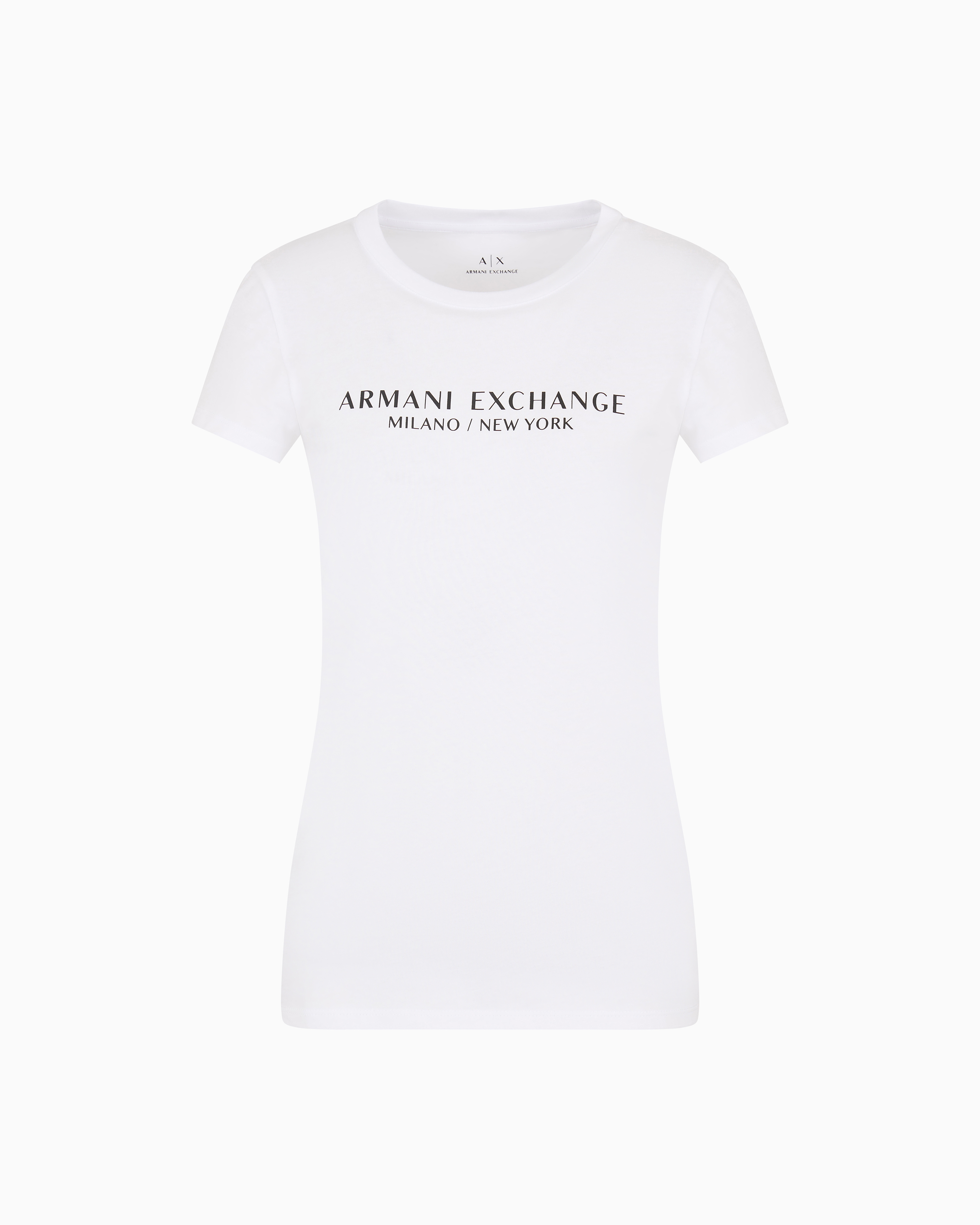 Armani Exchange - Slim fit T-shirt with Milan New York print, Woman, White, Size: