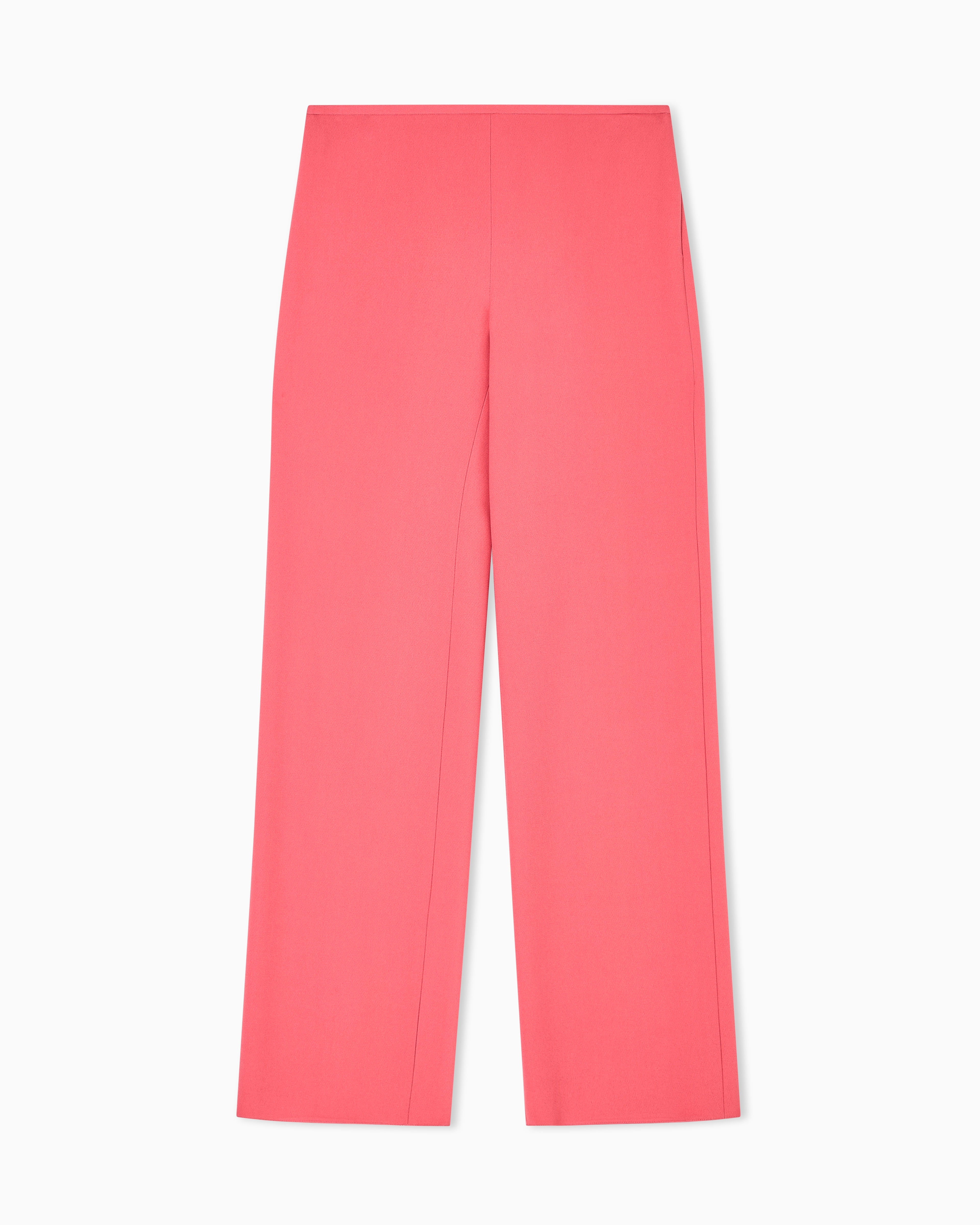 Emporio Armani - Cady crêpe palazzo trousers, Woman, Red, Size: