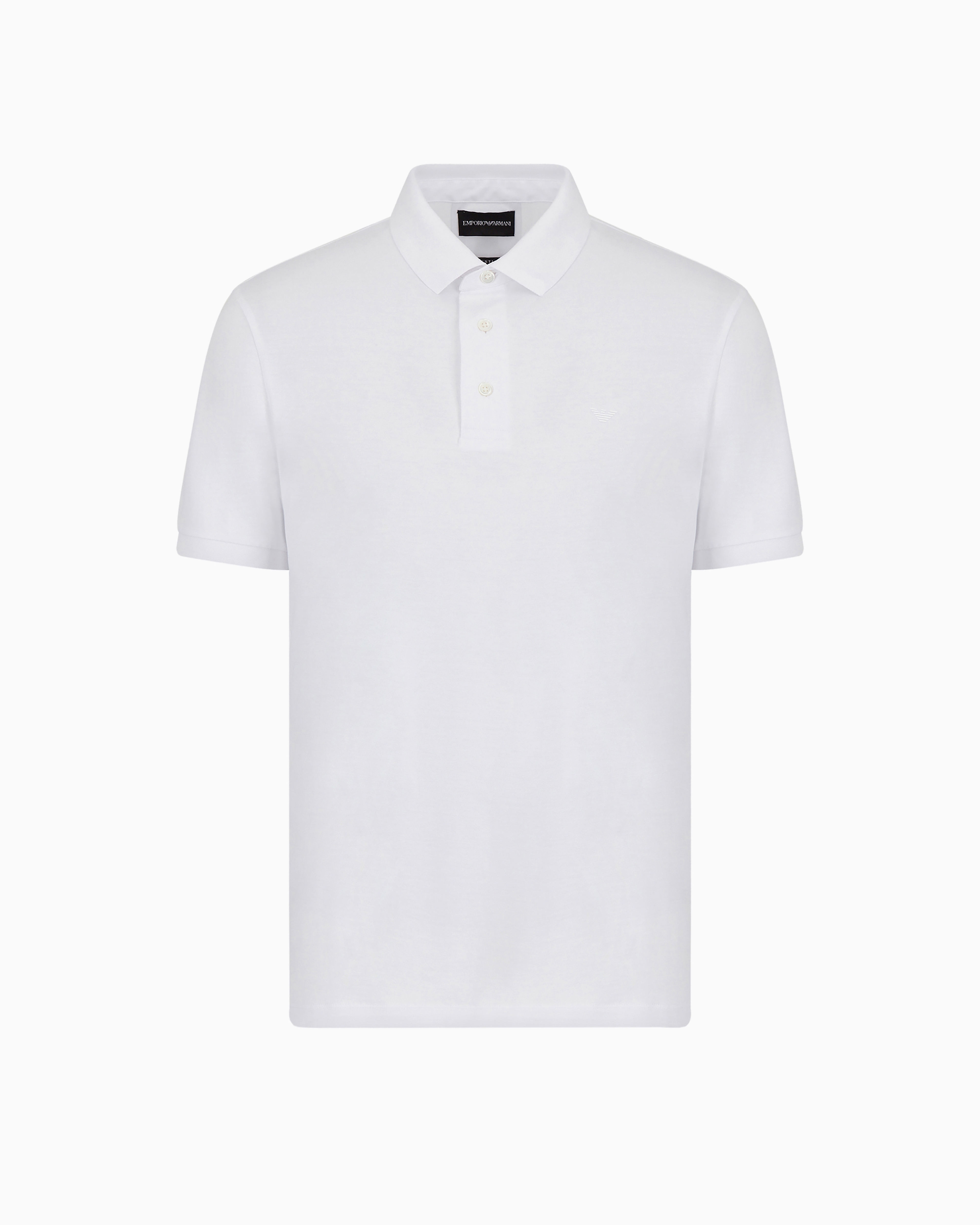 Emporio Armani - ASV Lyocell-blend jersey polo shirt, Man, White, Size: