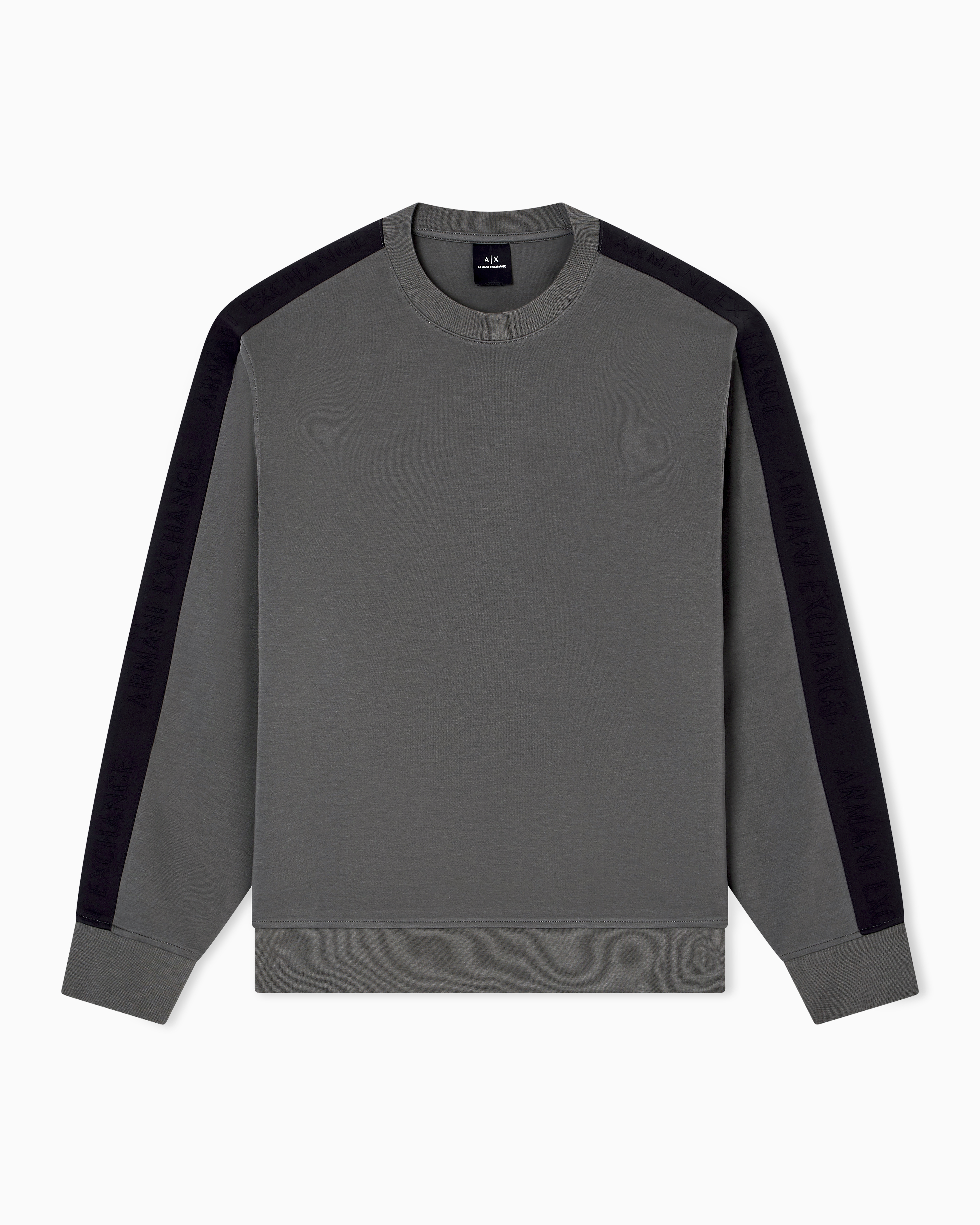 Armani Exchange - Crewneck Sweatshirt with Logo Bands, Man, Green, Size: