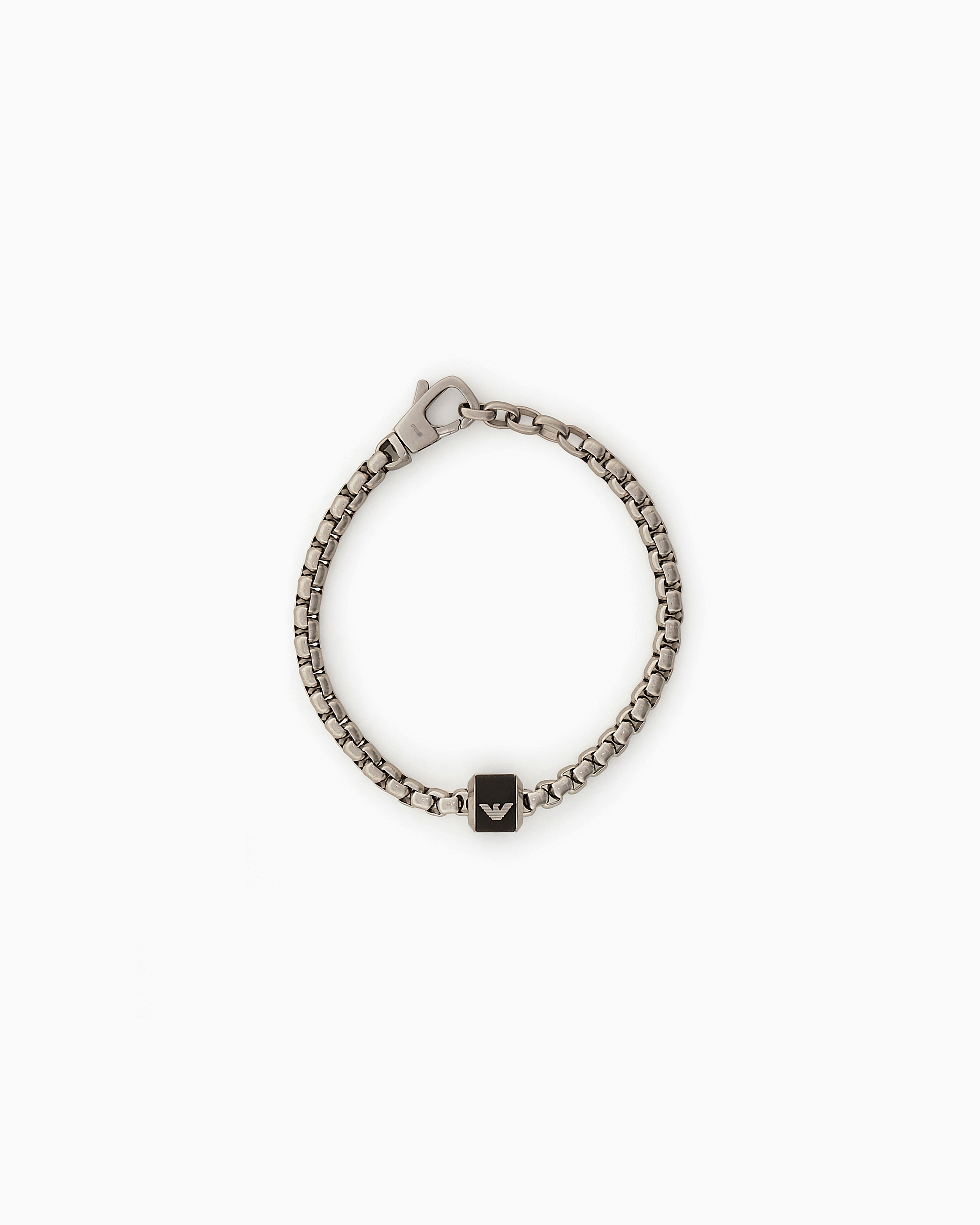 Emporio Armani - Black Marble Chain Bracelet, Man, Multicoloured, Size: TU