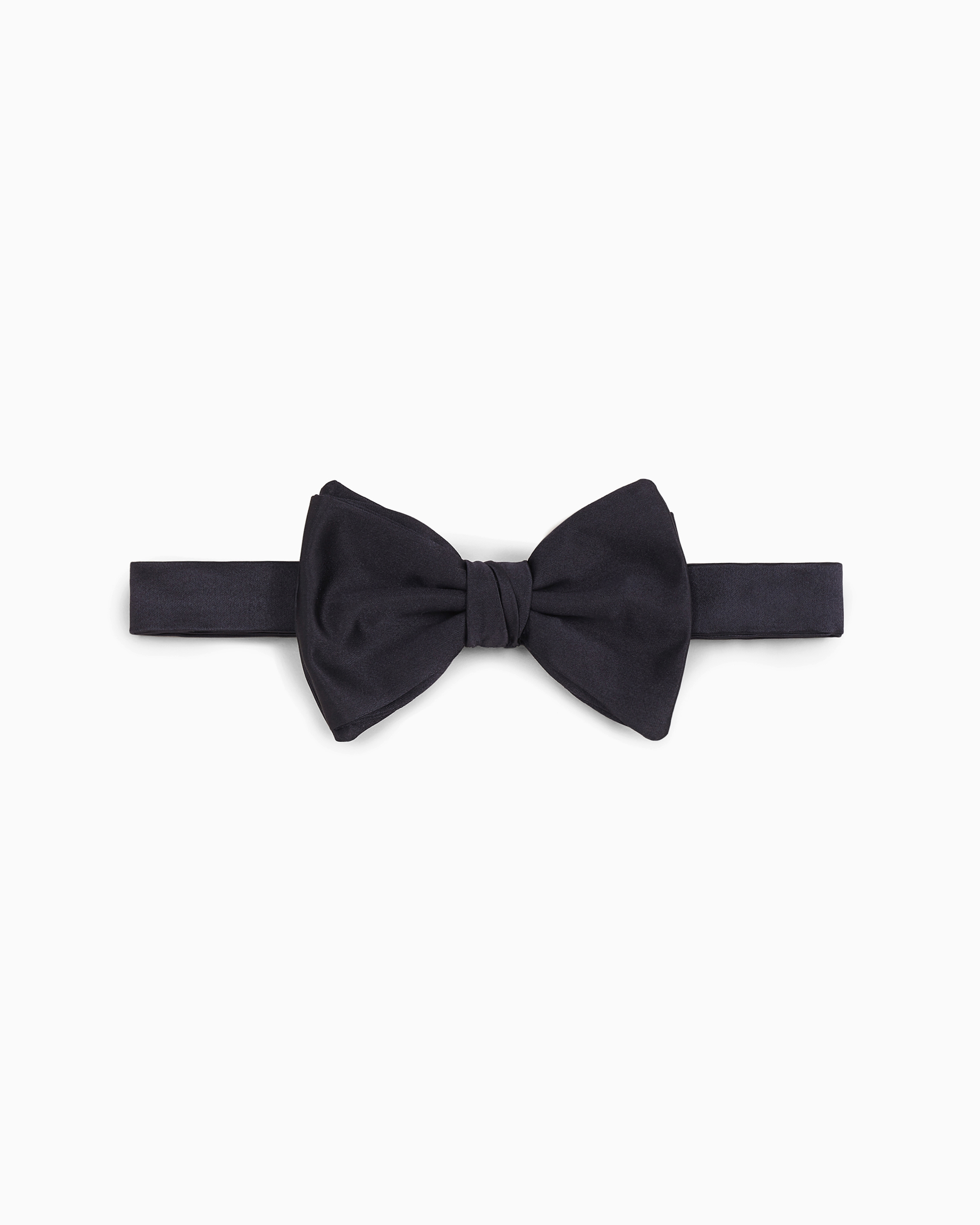 Emporio Armani - Knotted bow tie in micro-textured pure silk, Man, Blue, Size: TU