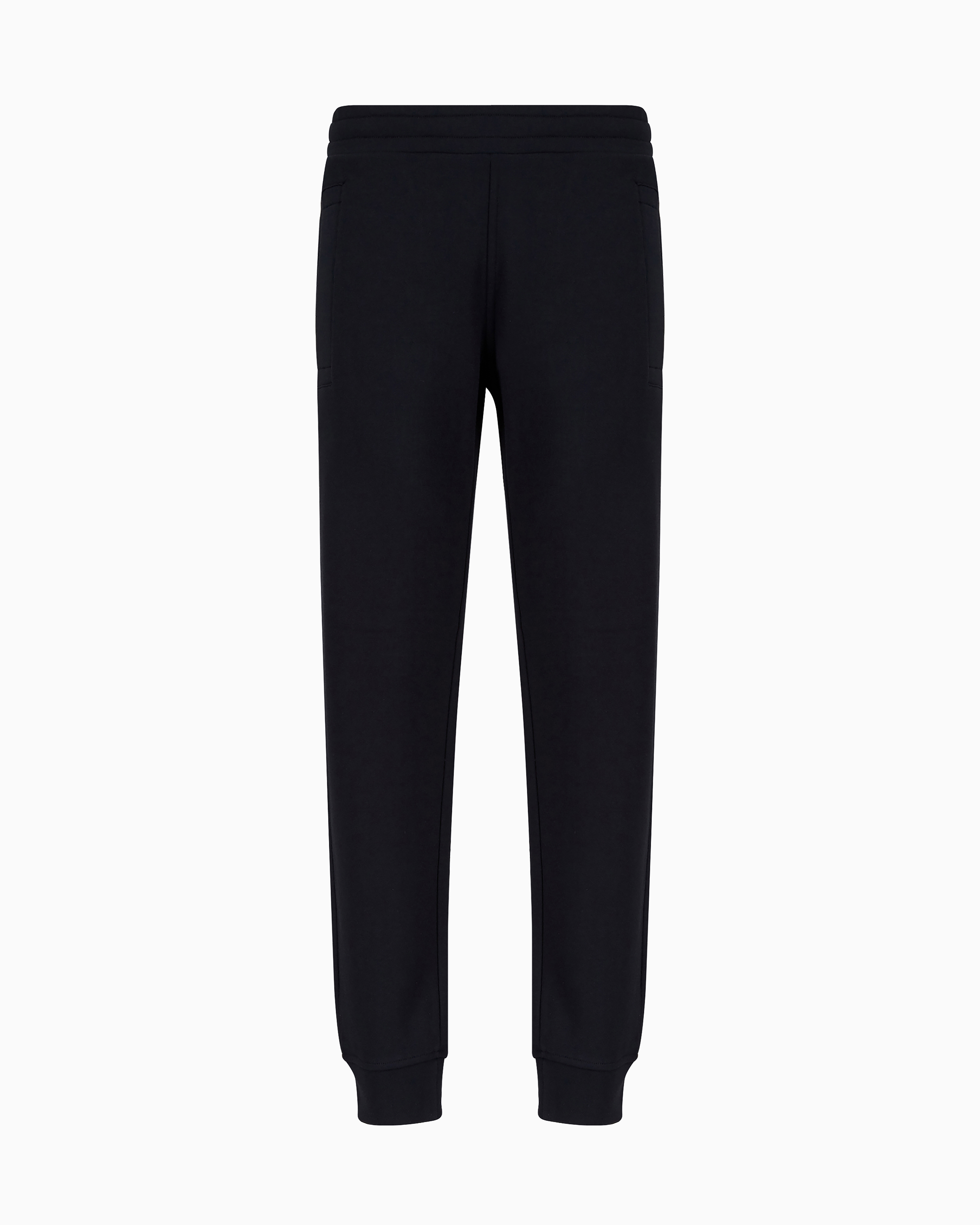 Emporio Armani - Modal-blend jersey-fleece joggers, Man, Navy_blue, Size: