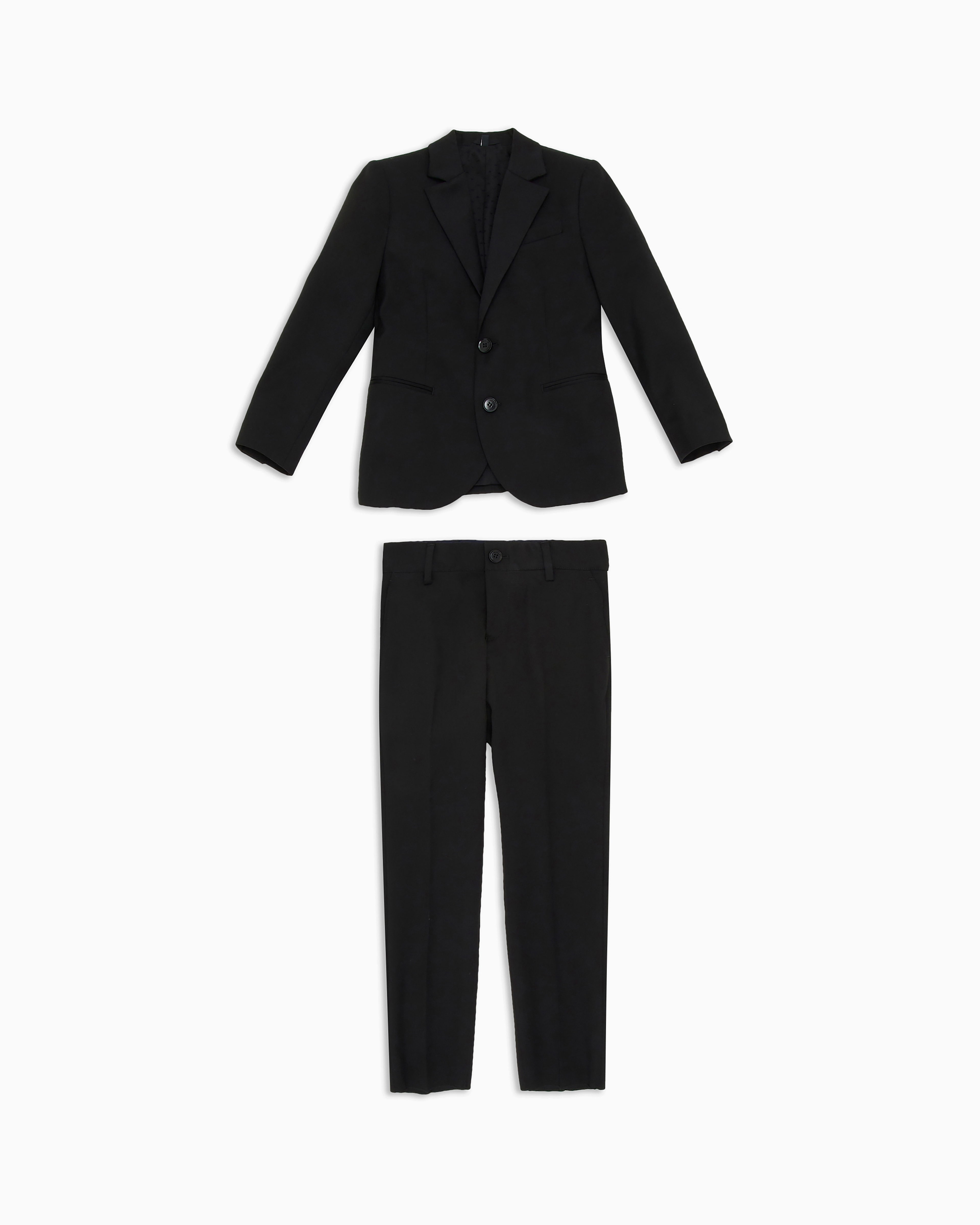 Emporio Armani - Single-breasted suit light virgin wool, Boy, Black, Size: