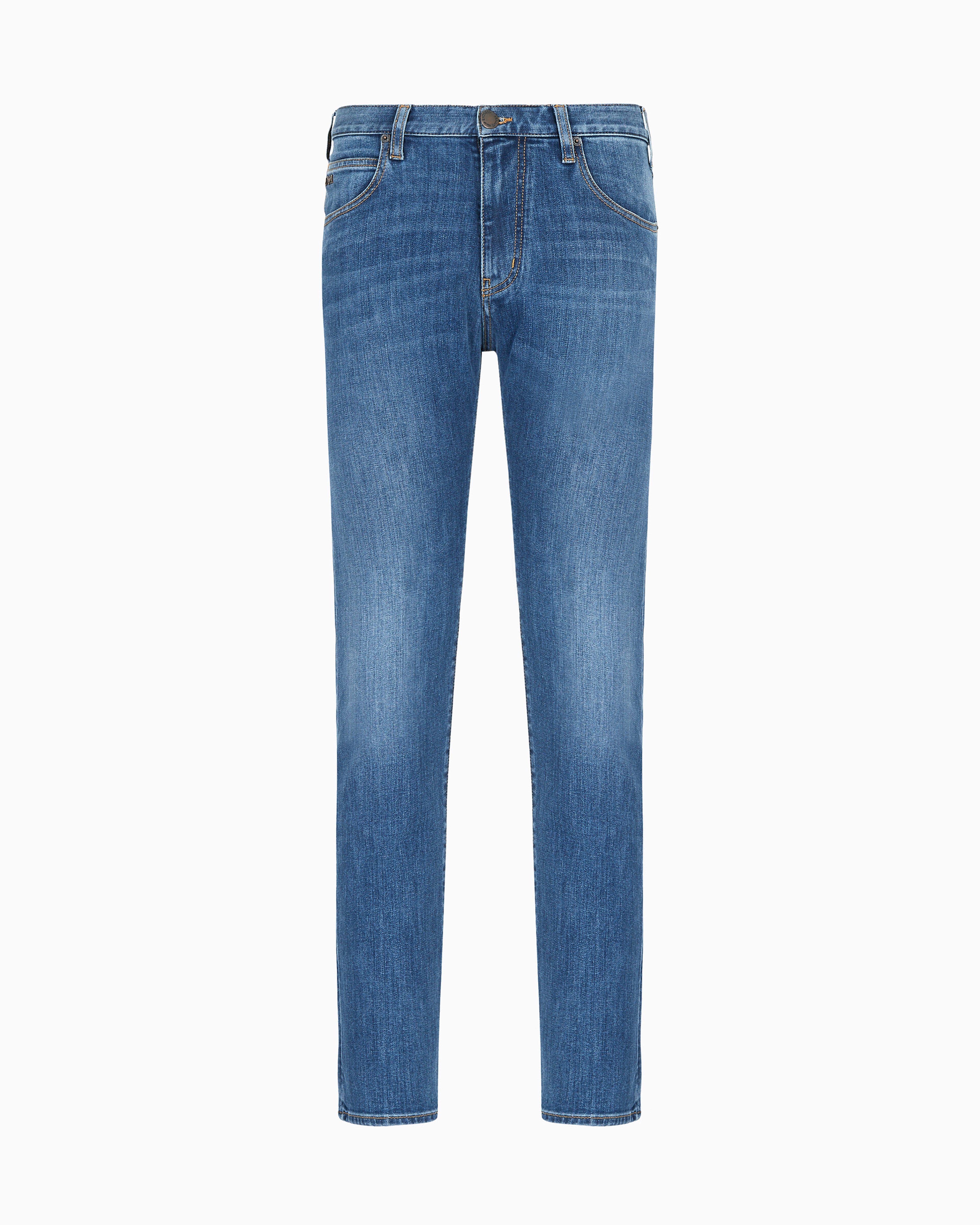 Emporio Armani - J45 Regular-fit, washed twill 11.5 oz comfort-denim jeans, Man, Blue, Size: