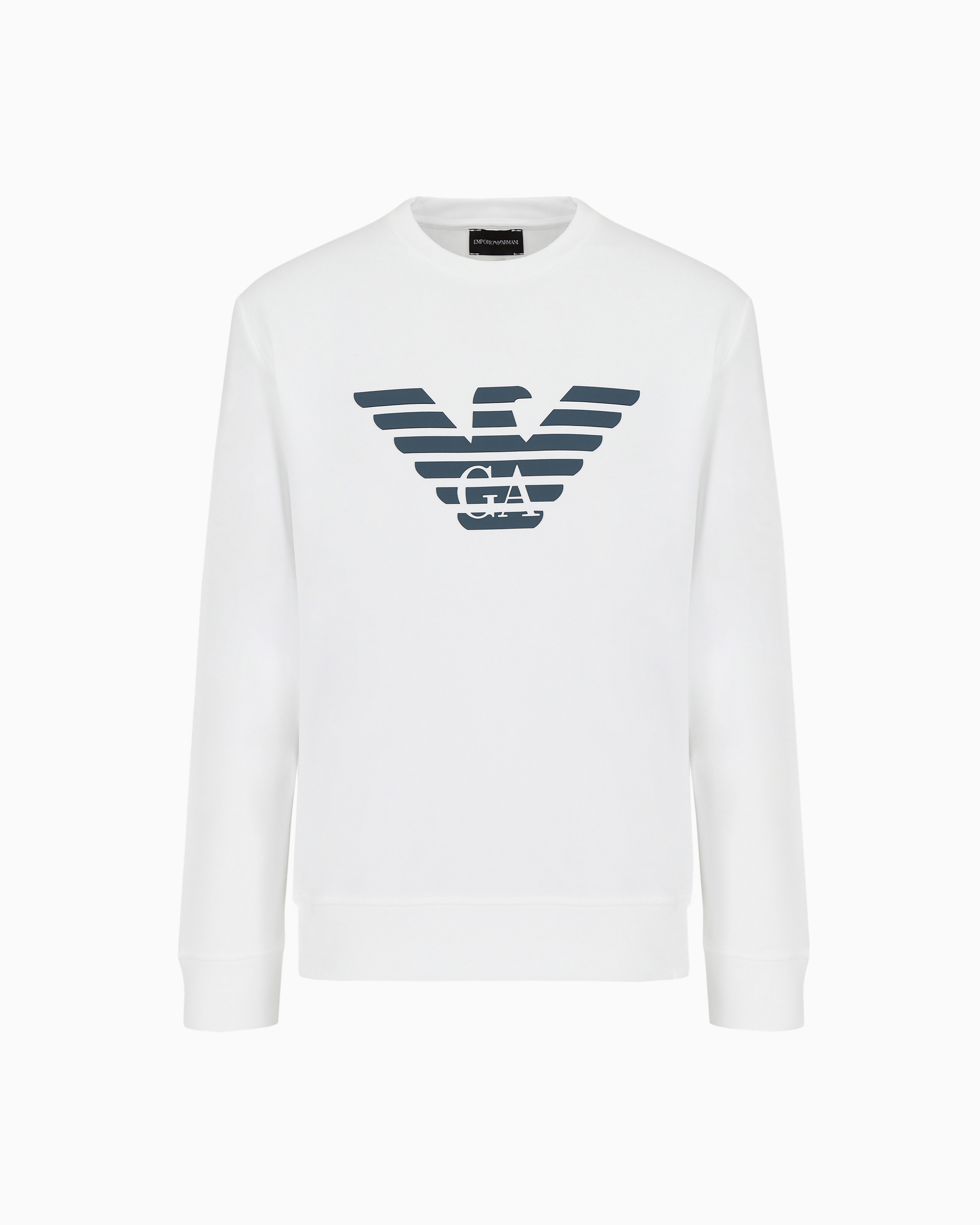 Emporio Armani - Modal-blend sweatshirt with logo print, Man, White, Size: