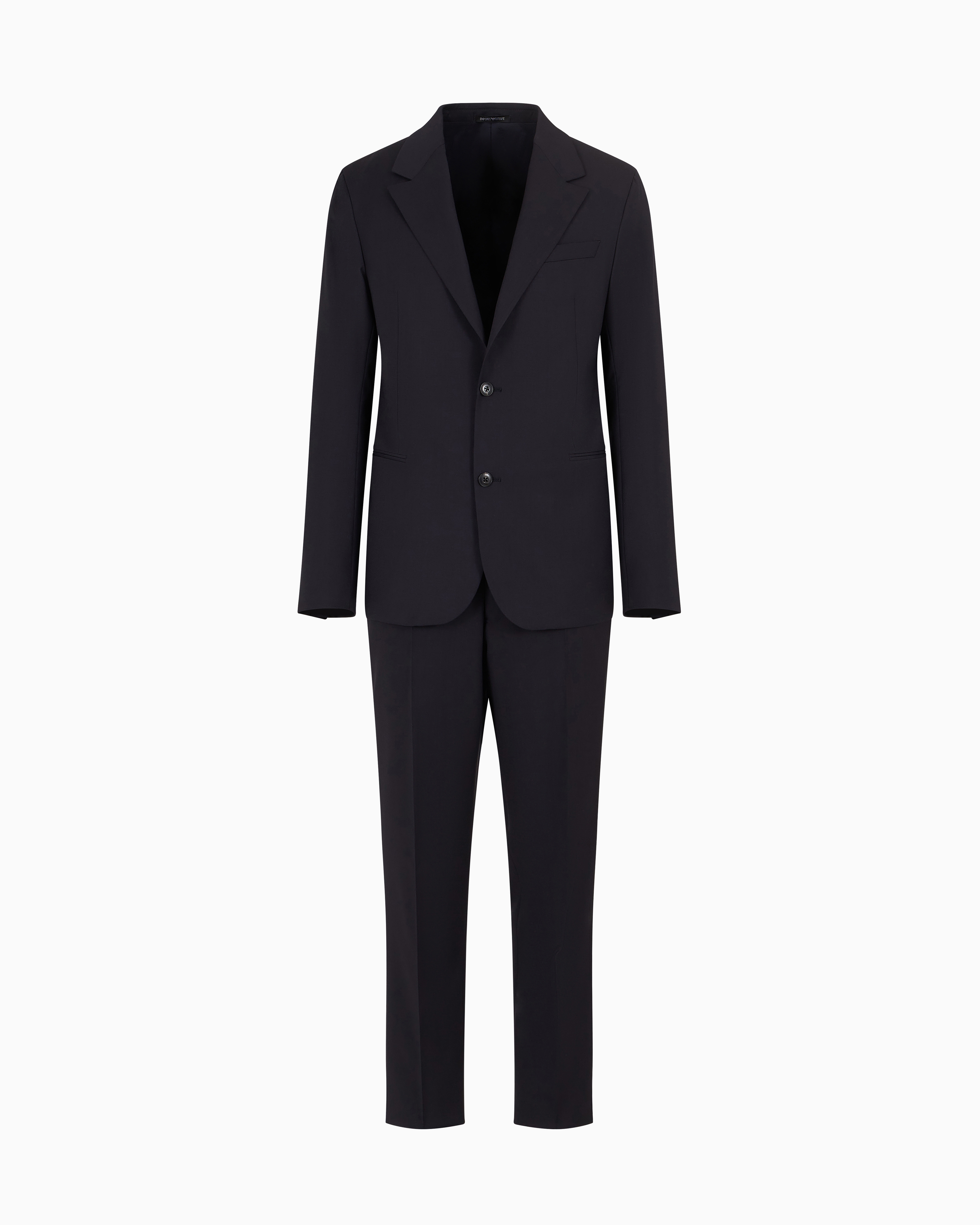 Emporio Armani - Slim-fit, single-breasted suit natural, tropical, stretch light wool, Man, Blue, Size: