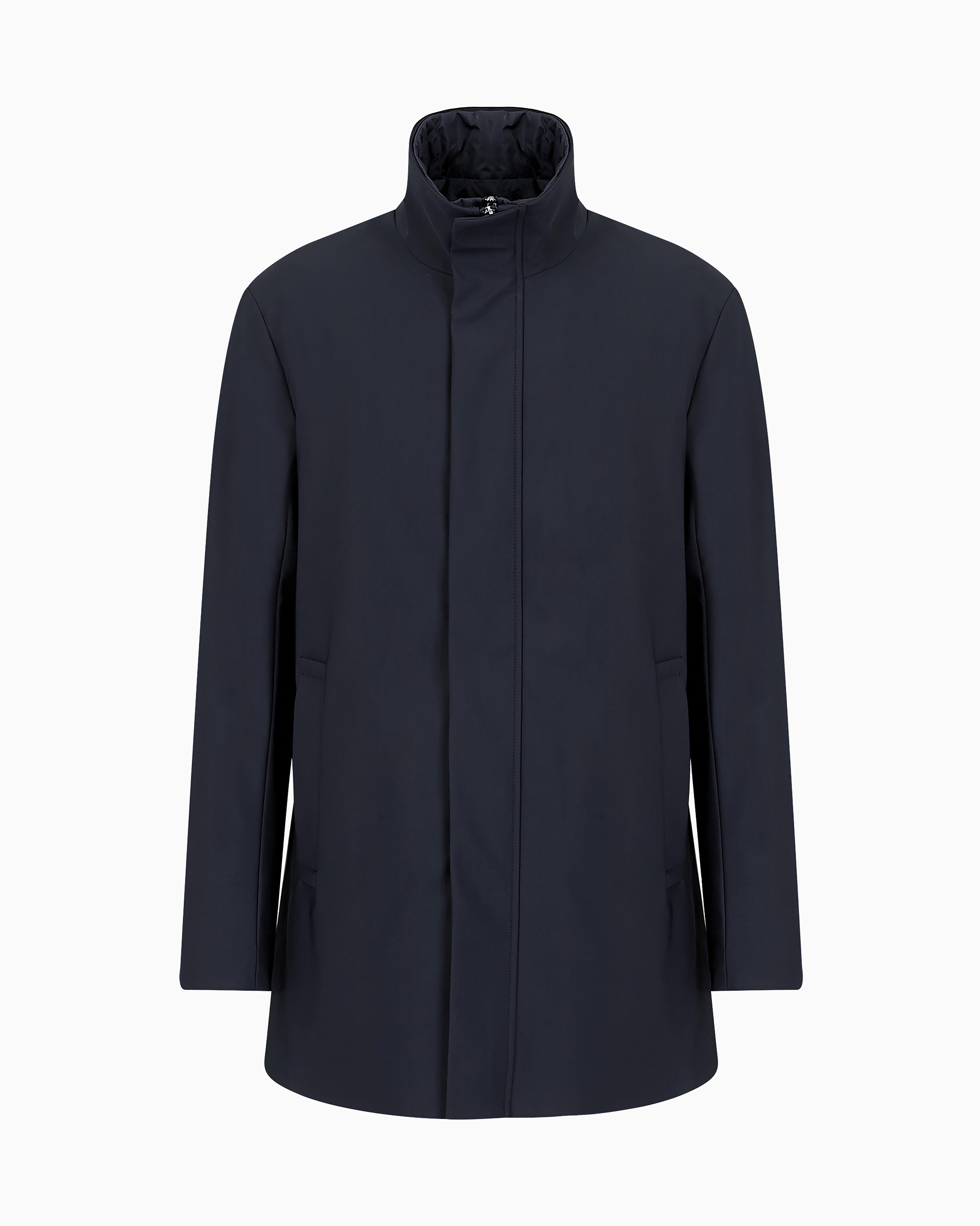 EMPORIO ARMANI ナイロントレンチコート 黒48 Nylon trench coat with removable gilet | Emporio Armani