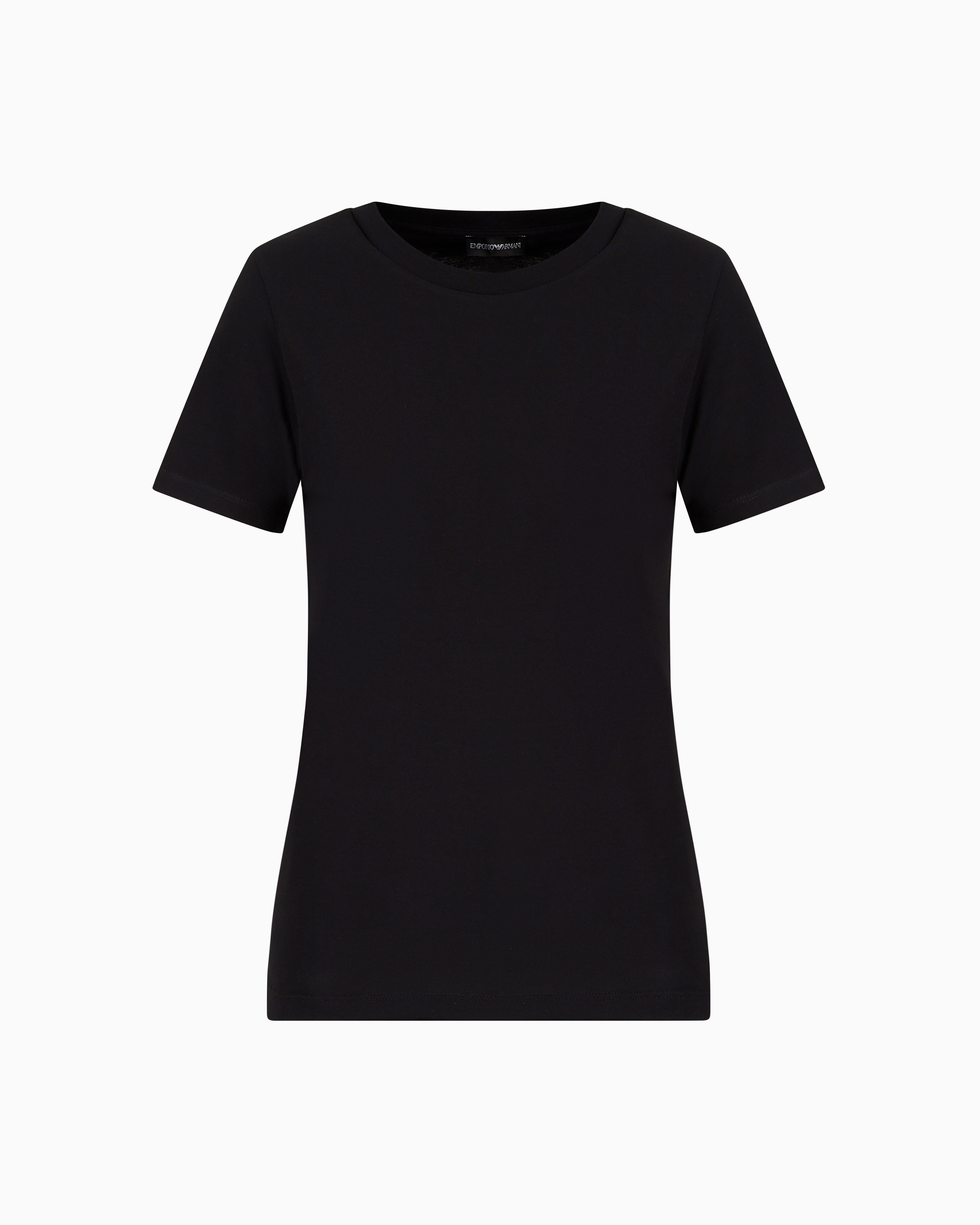 Emporio Armani - Pima jersey T-shirt, Woman, Black, Size: